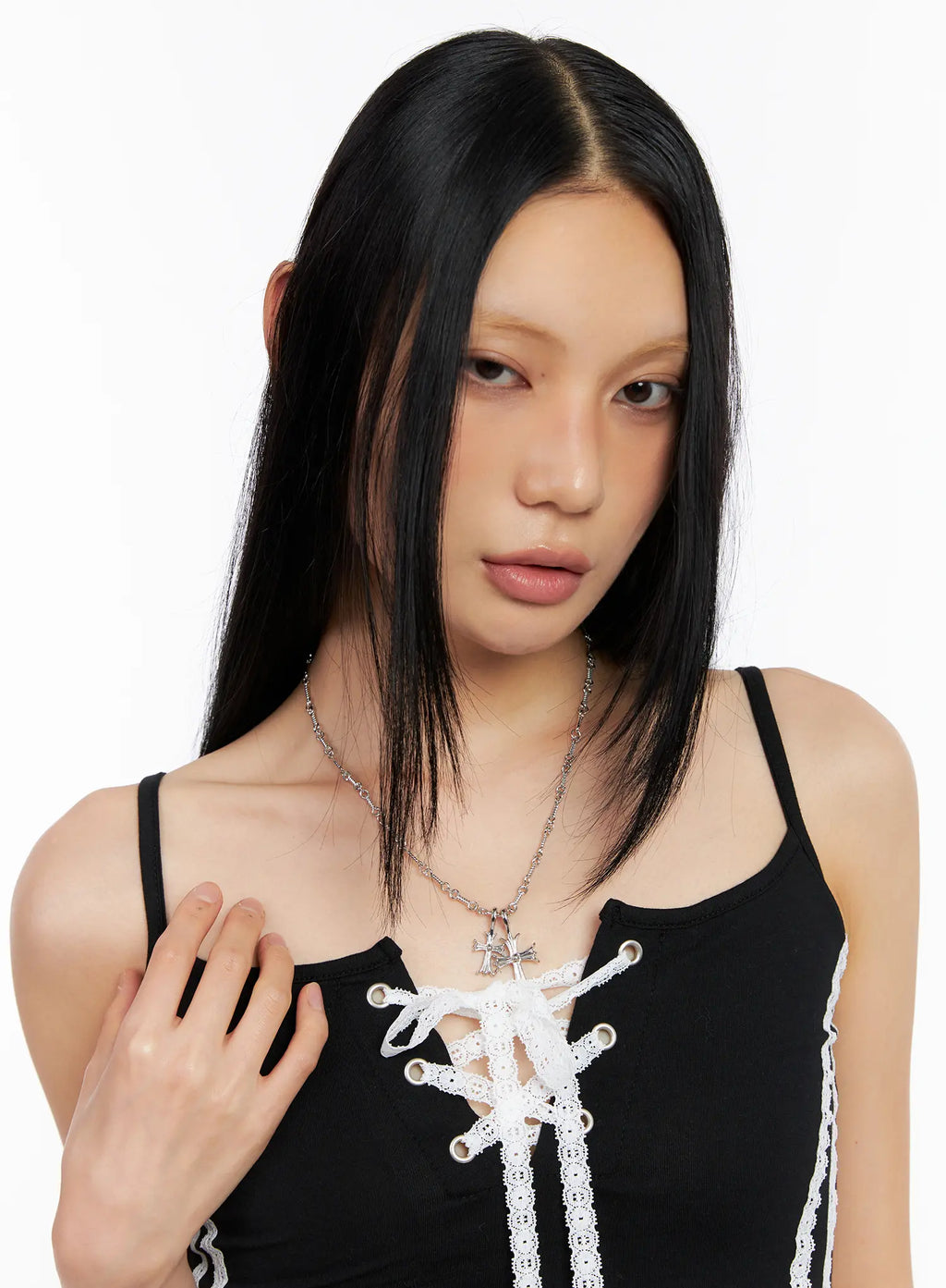 Double Cross Chain Necklace CL530