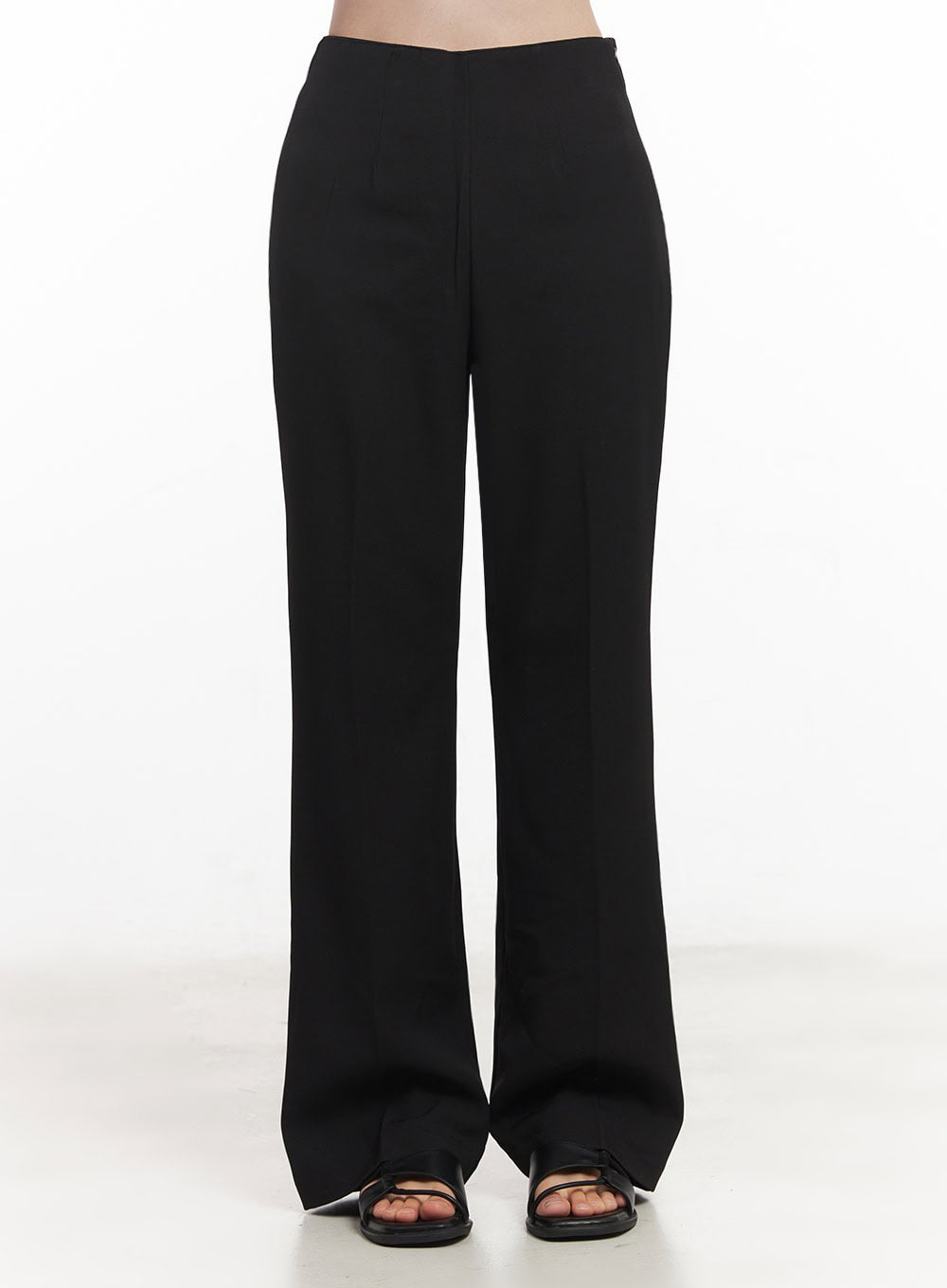 High-Waisted Bootcut Slacks IY508