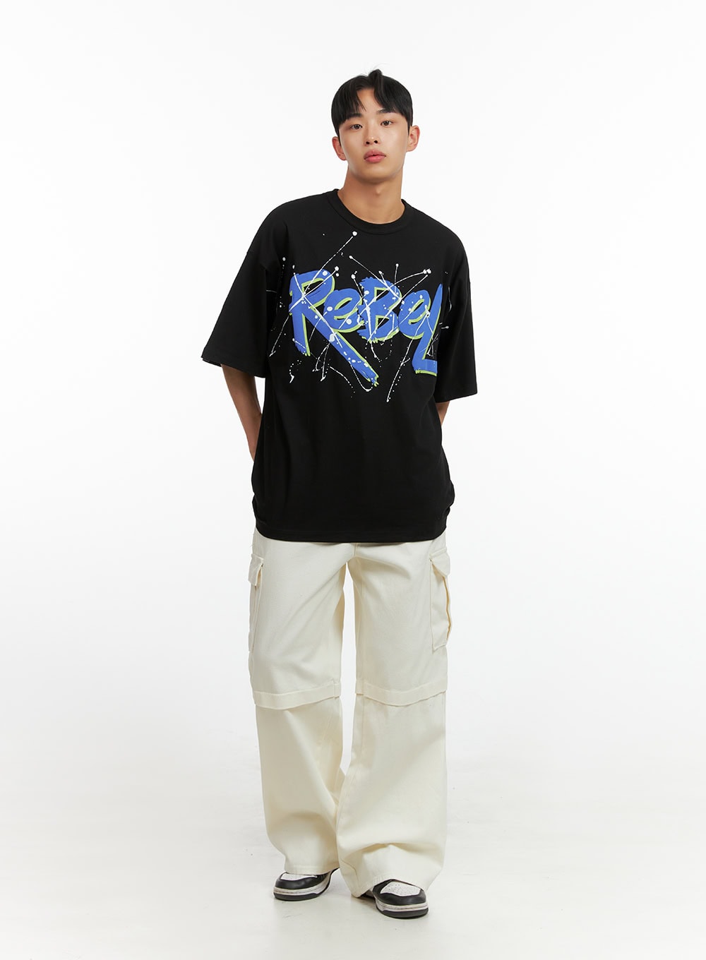 Men's Rebel Oversized Graphic T-Shirt IU412
