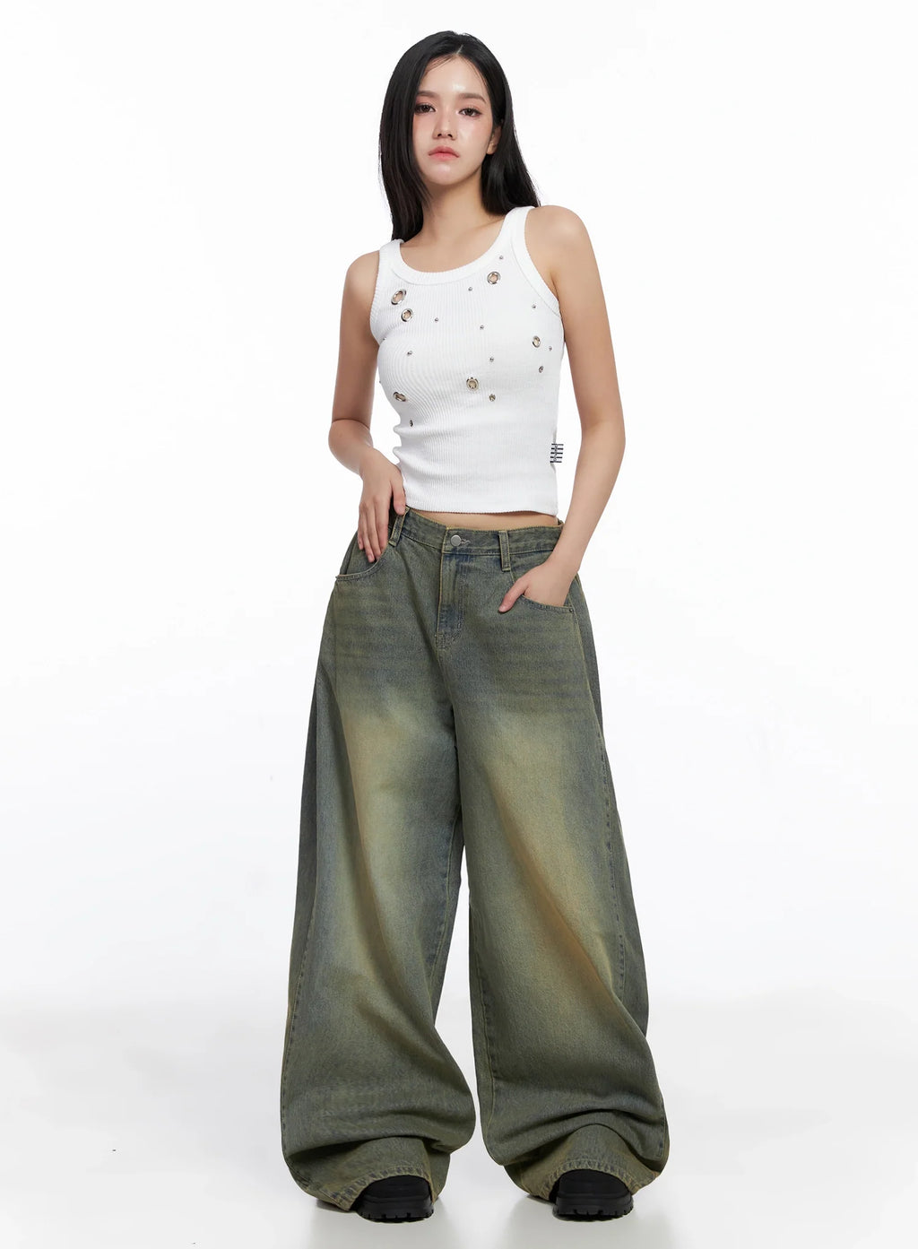 Milana Vintage Washed Baggy Jeans IS525