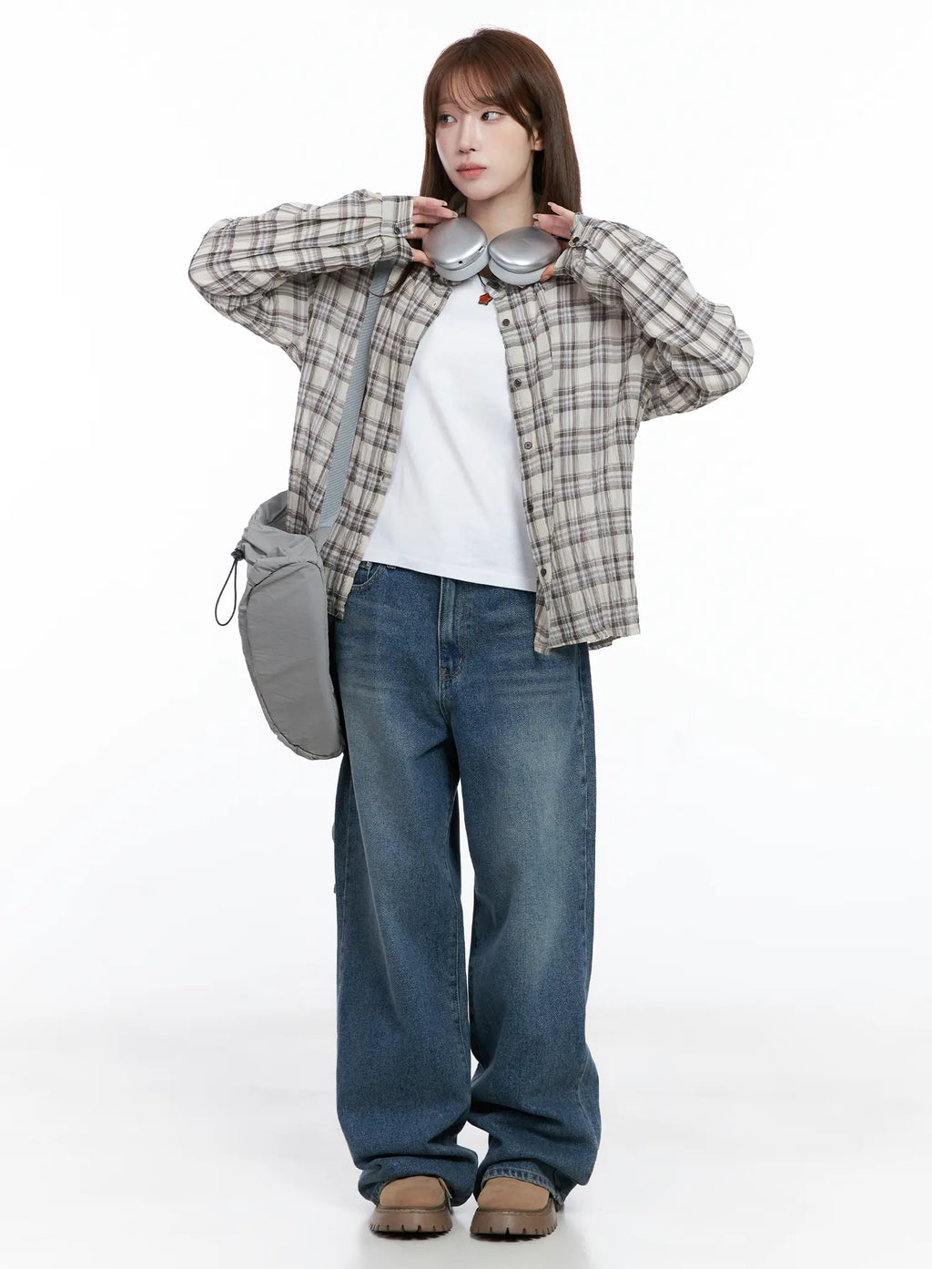 Casual Plaid Button-Up Shirt CG529