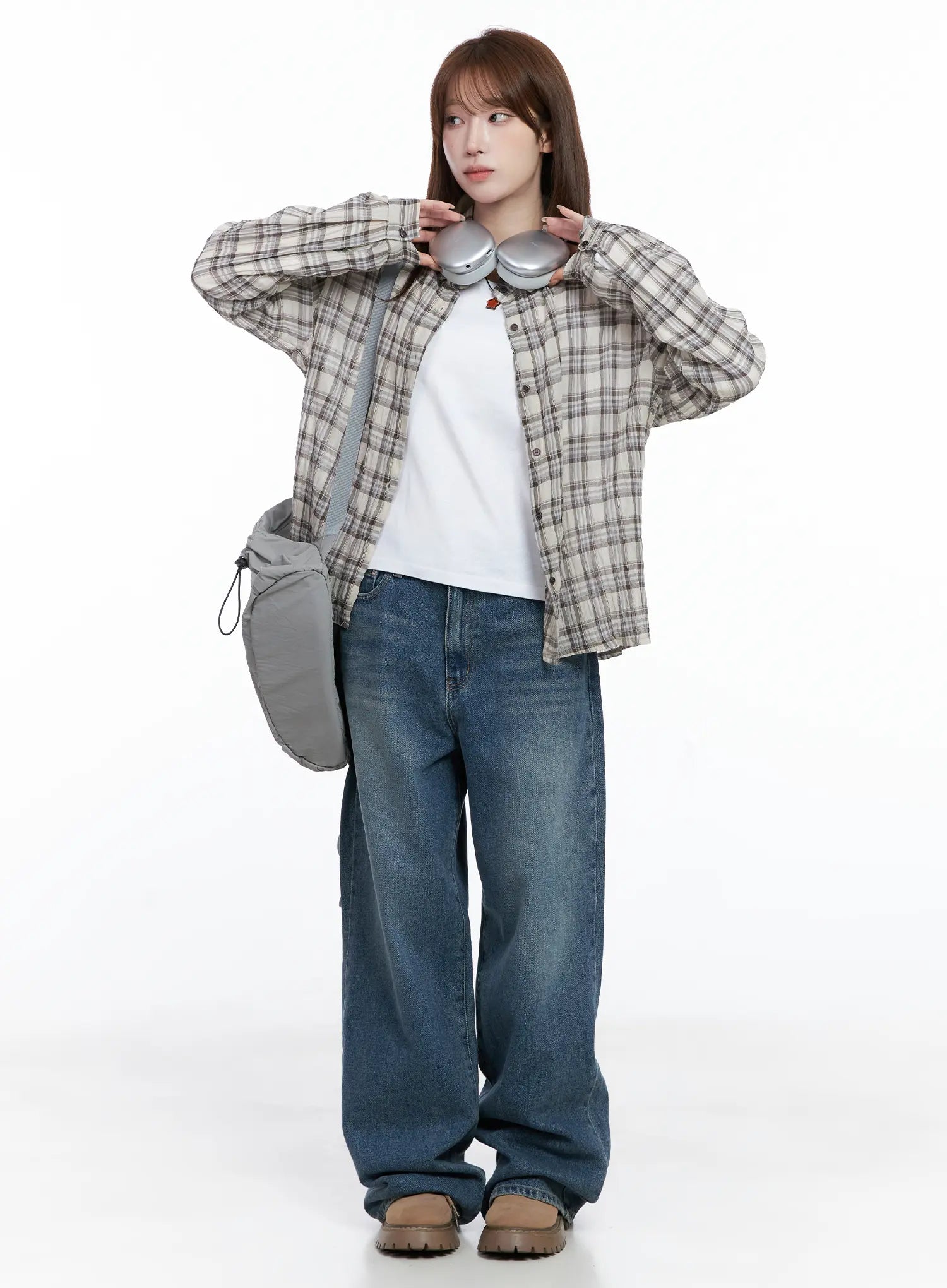 Casual Plaid Button-Up Shirt CG529