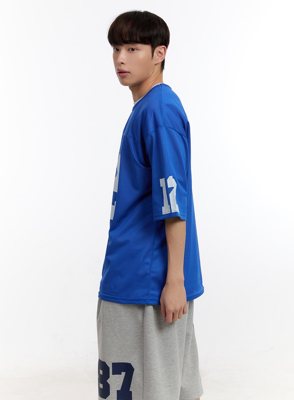 Men's Oversized Graphic Mesh T-Shirt IA504