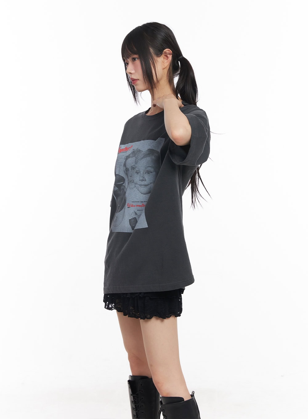Oversized Cotton Graphic Tee CY512
