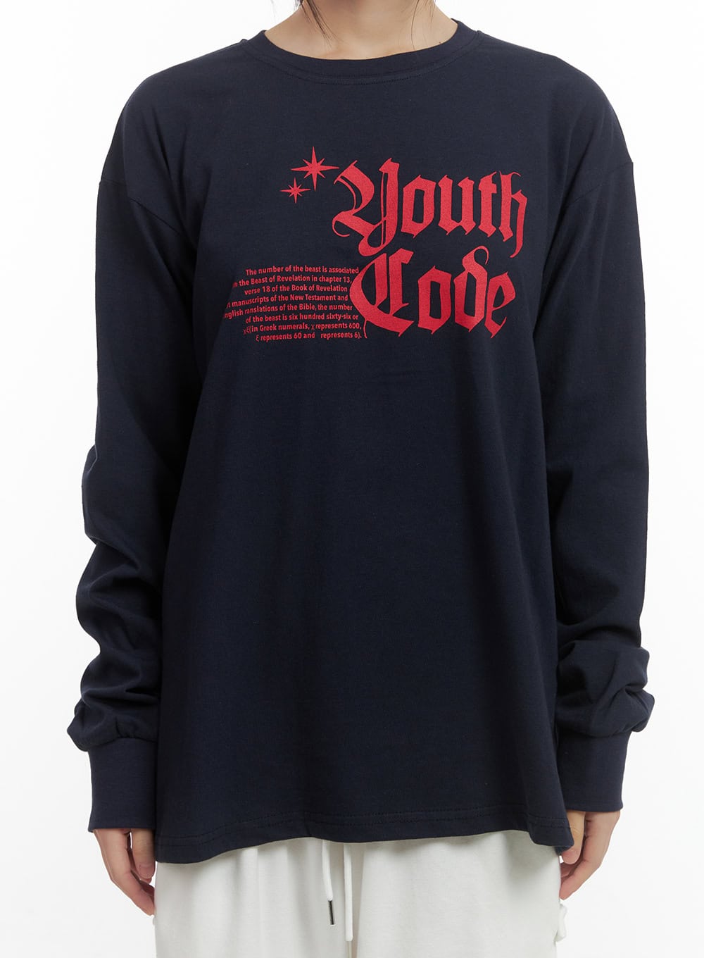 Oversized Lettering Long Sleeve Top CO410