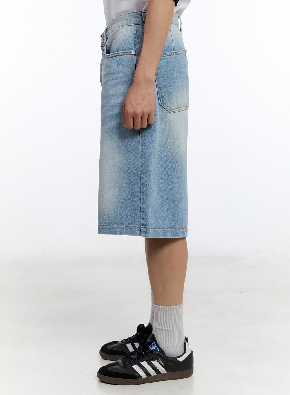 Men's Washed Wide-Leg Jorts IY529