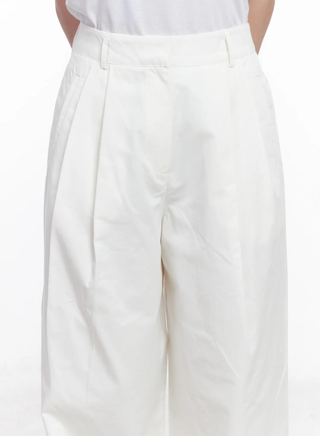 Pintuck Wide Leg Cotton Pants CG520