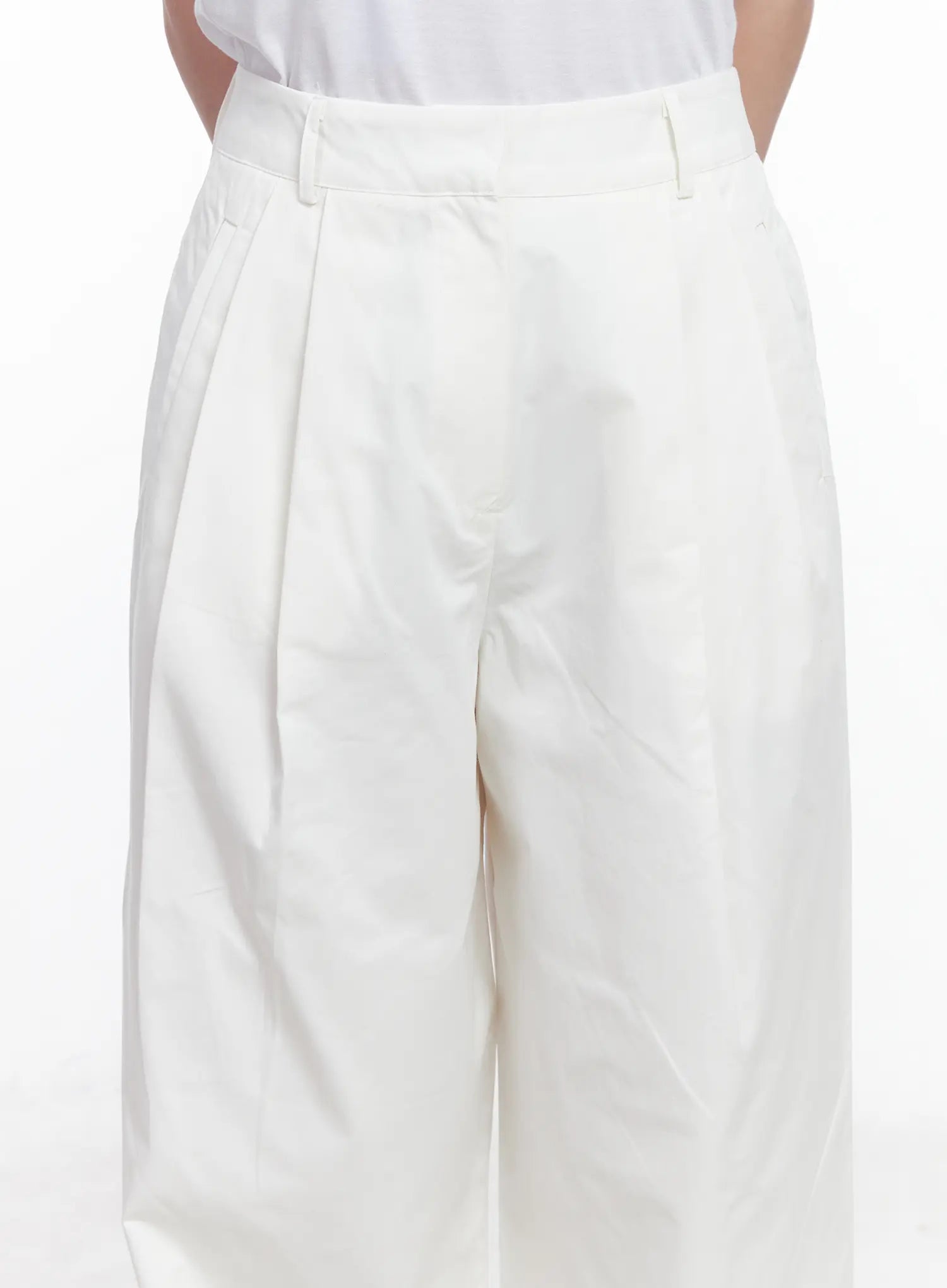 Pintuck Wide Leg Cotton Pants CG520