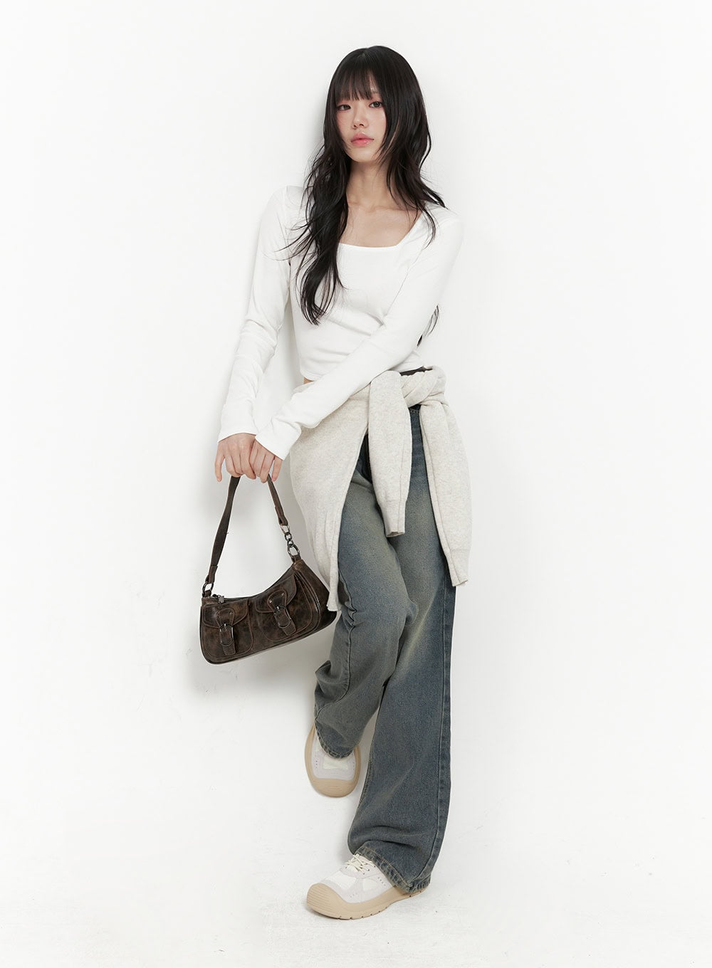 Square Neck Slim-Fit Crop Top ID402