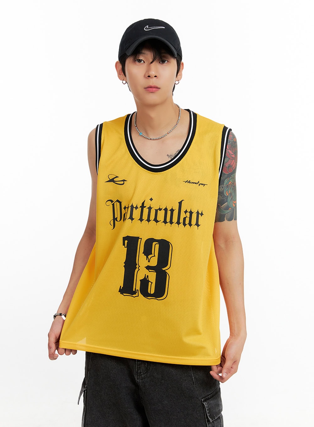 Men's Lettering Loose Fit Sleeveless T-Shirt IG402