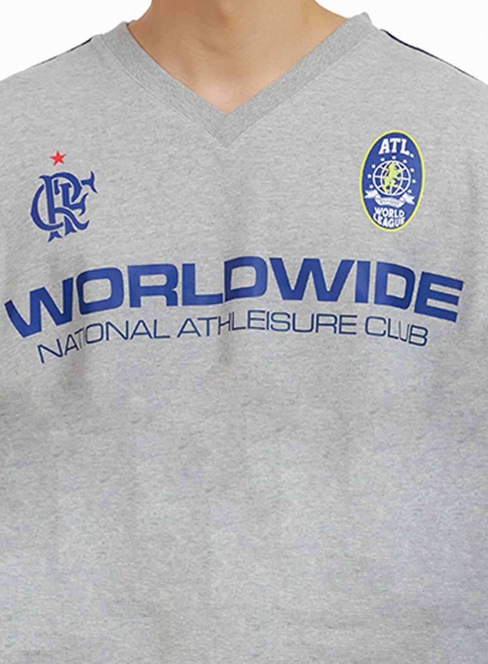 Men's Graphic V-Neck Sweatshirt (Gray) IG409