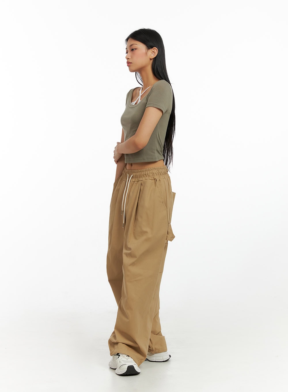 Cargo Banded Pintuck Pants IL419