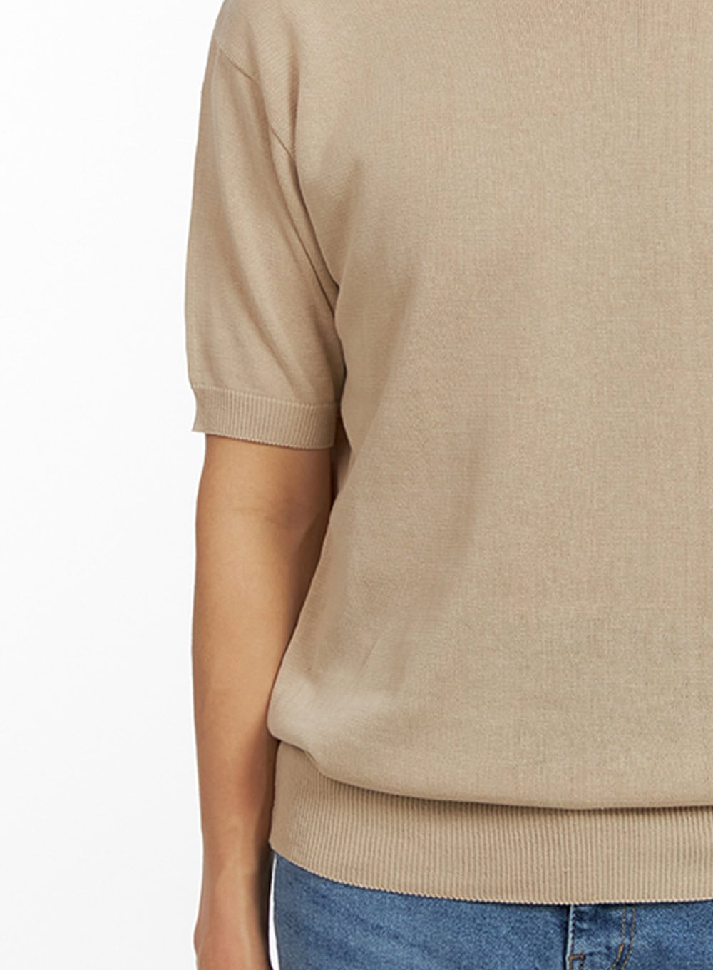 Men's Round Neck Knit T-Shirt IU412