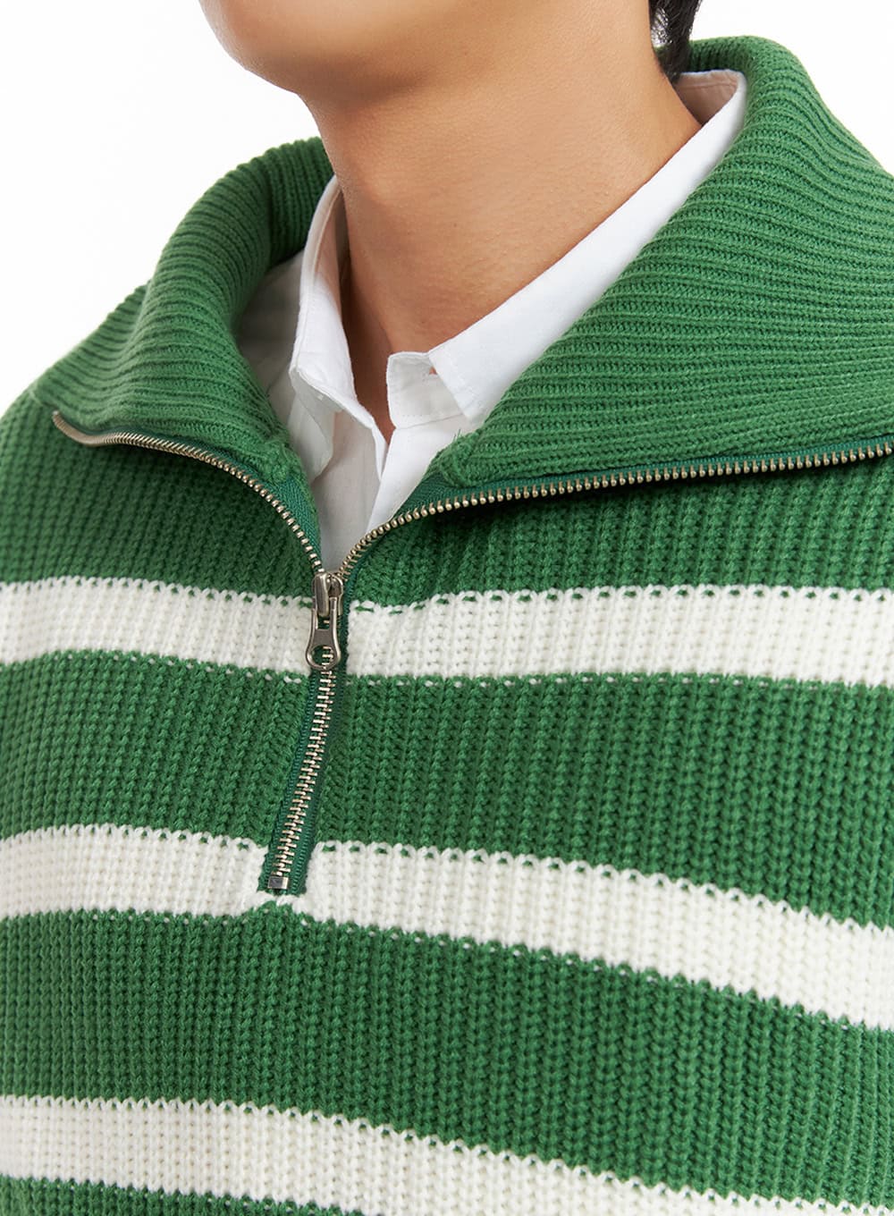 Men's Half Zip-Up Stripe Vest IY424
