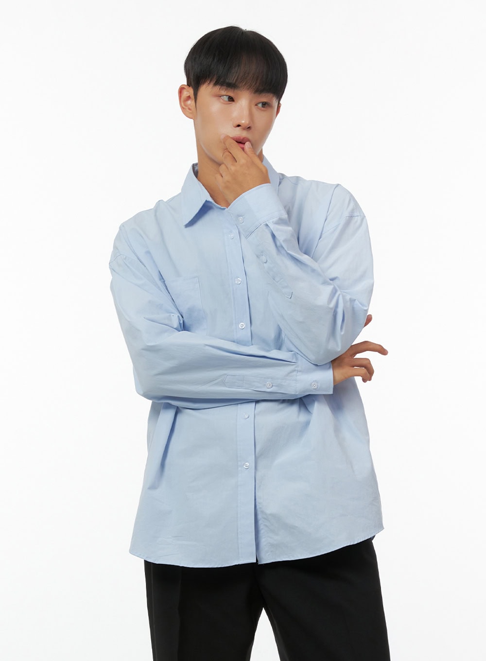 Men's Oversized Basic Cotton Shirt IS419