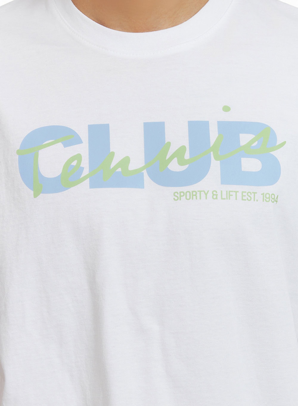 Men's Lettering Round Neck T-Shirt (White) IU419