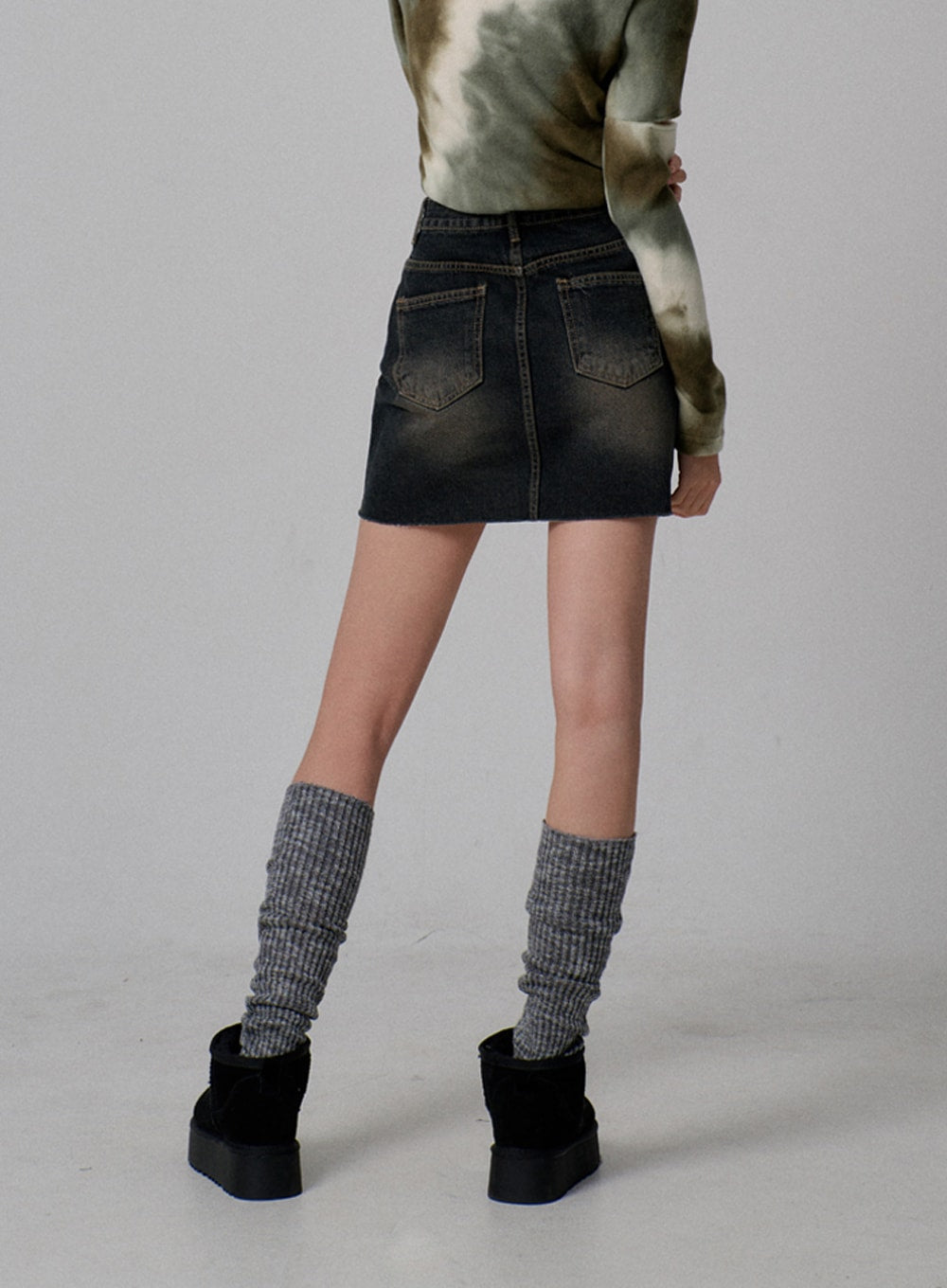 High Waist Denim Mini Skirt IJ310