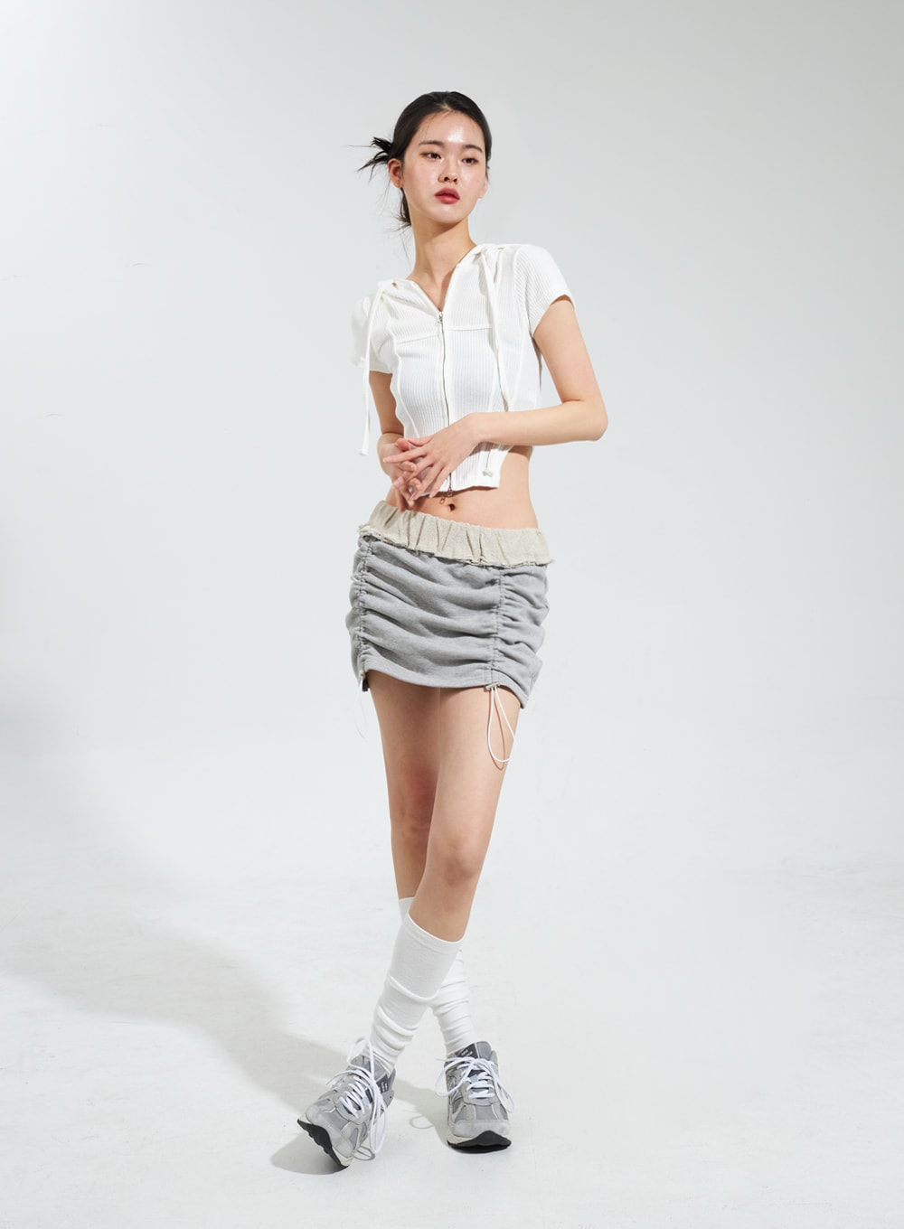 Cropped Zip-Up Hoodie IY322