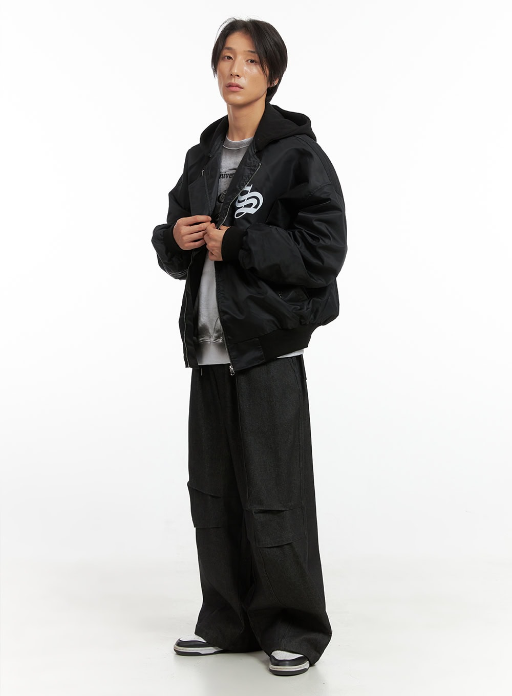 Men's Slick Pocket Wide-Leg Pants IO402