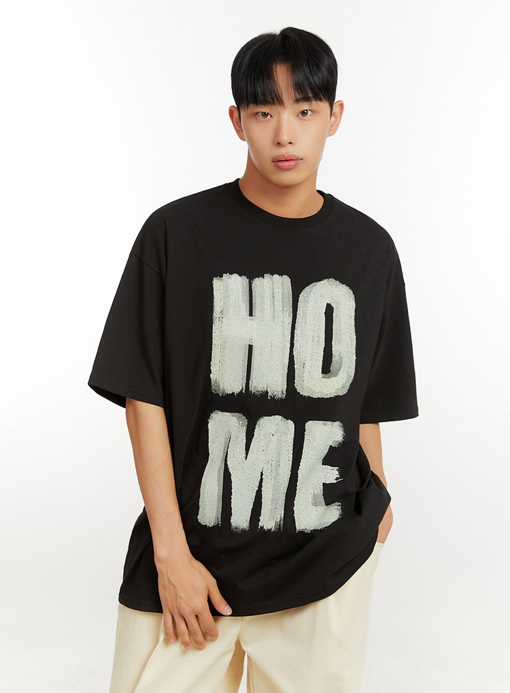 Men's Cotton Lettering Oversize T-Shirt IU426