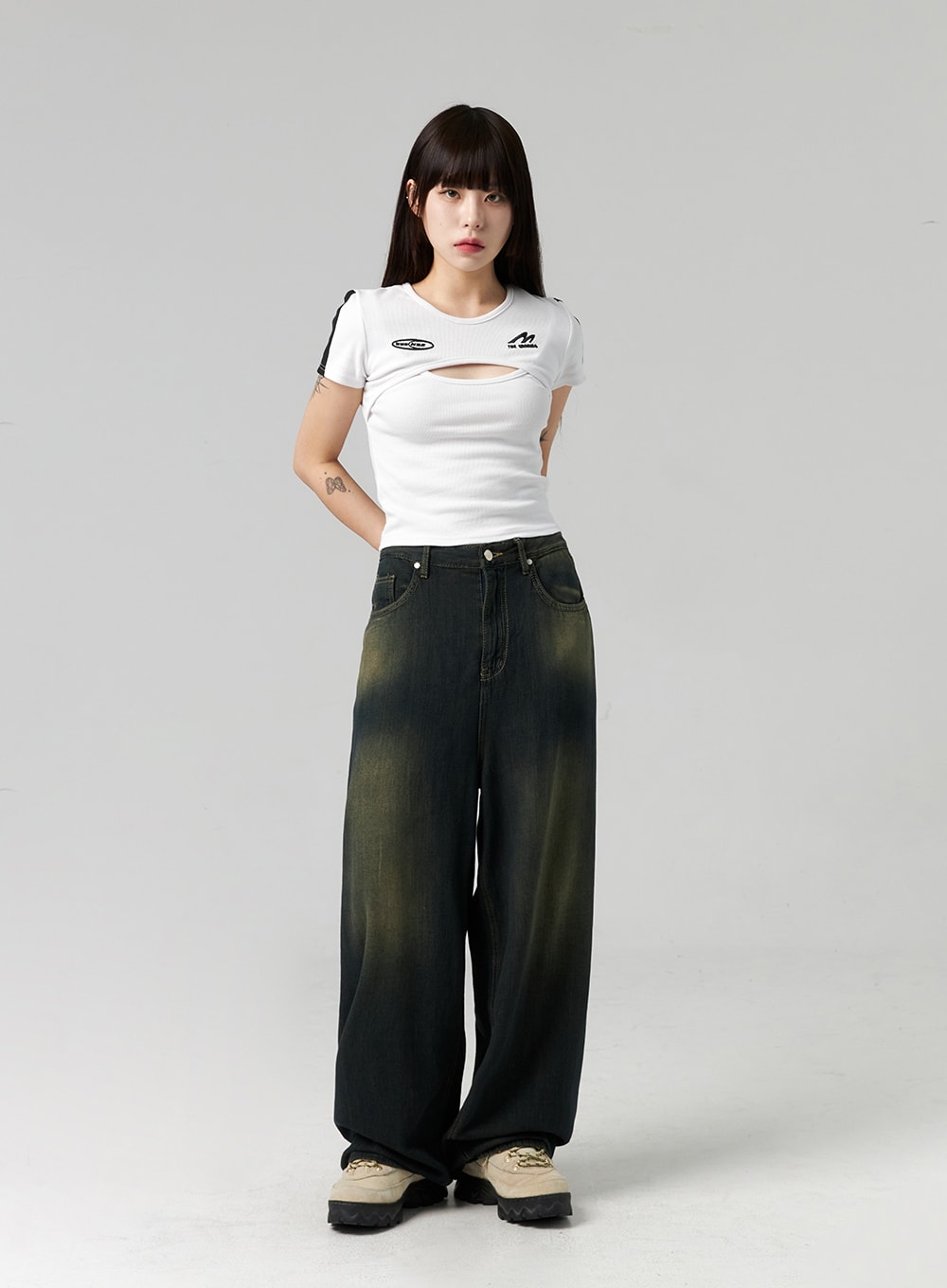 Dark Wash Baggy Jeans CL324