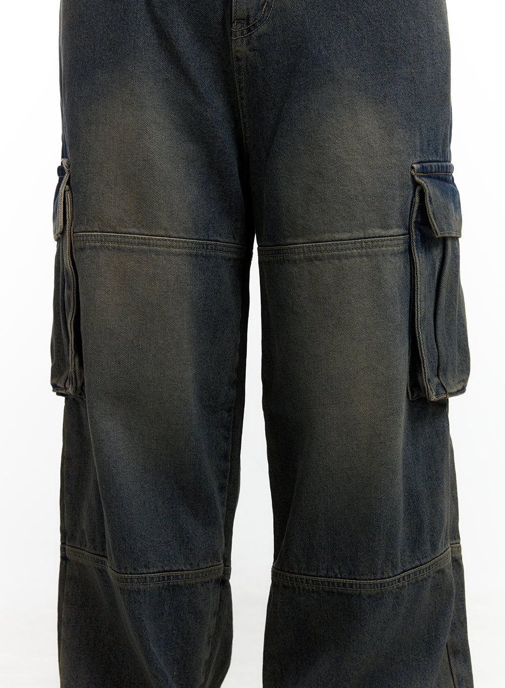 Men's Wide Fit Cargo Stitch Denim Jeans CL429