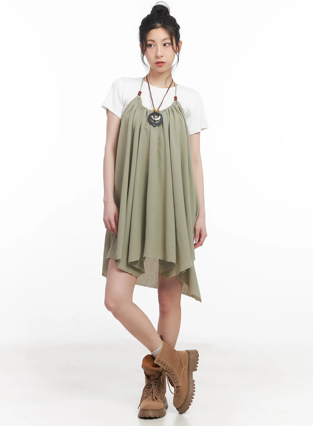 Flared Halter-Neck Mini Dress CU511