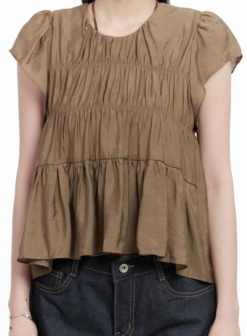 Tiered Puff-Sleeve Blouse CL501