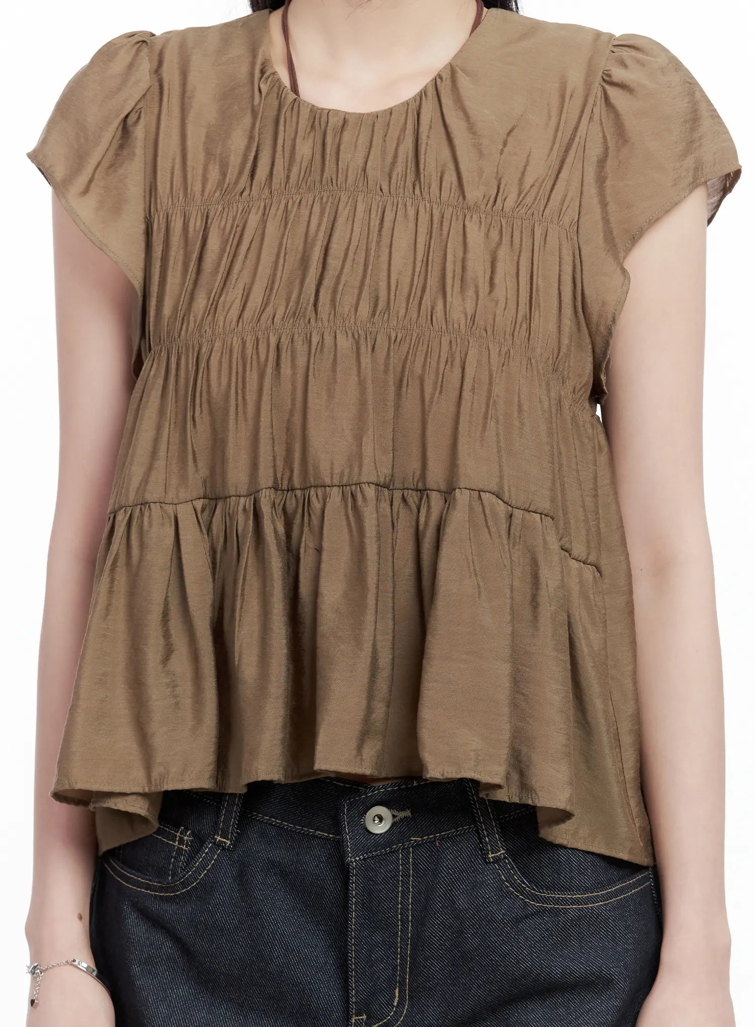 Tiered Puff-Sleeve Blouse CL501