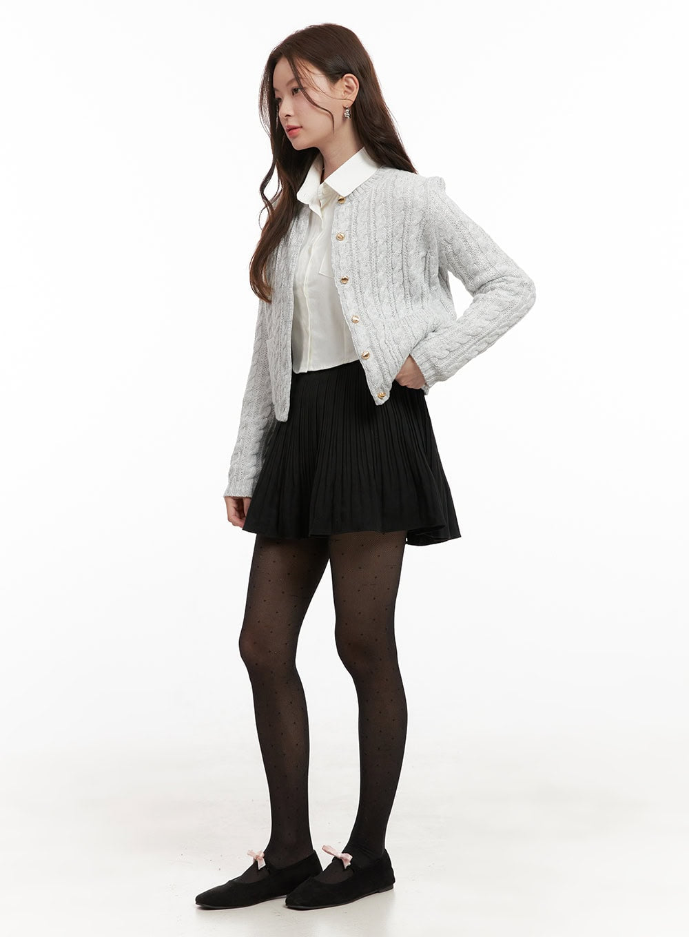 Cozy Cable Knit Buttoned Cardigan OD403