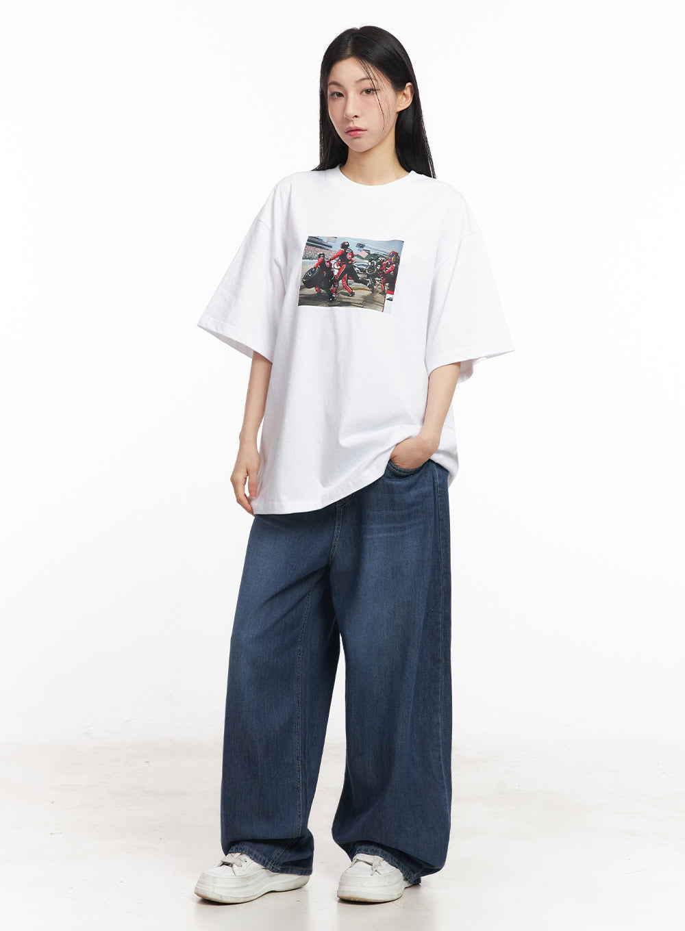 Casual Cotton Graphic Oversize T-Shirt IY529