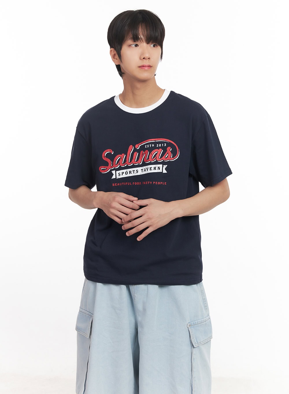 Men's Graphic Two-Tone T-Shirt IA511