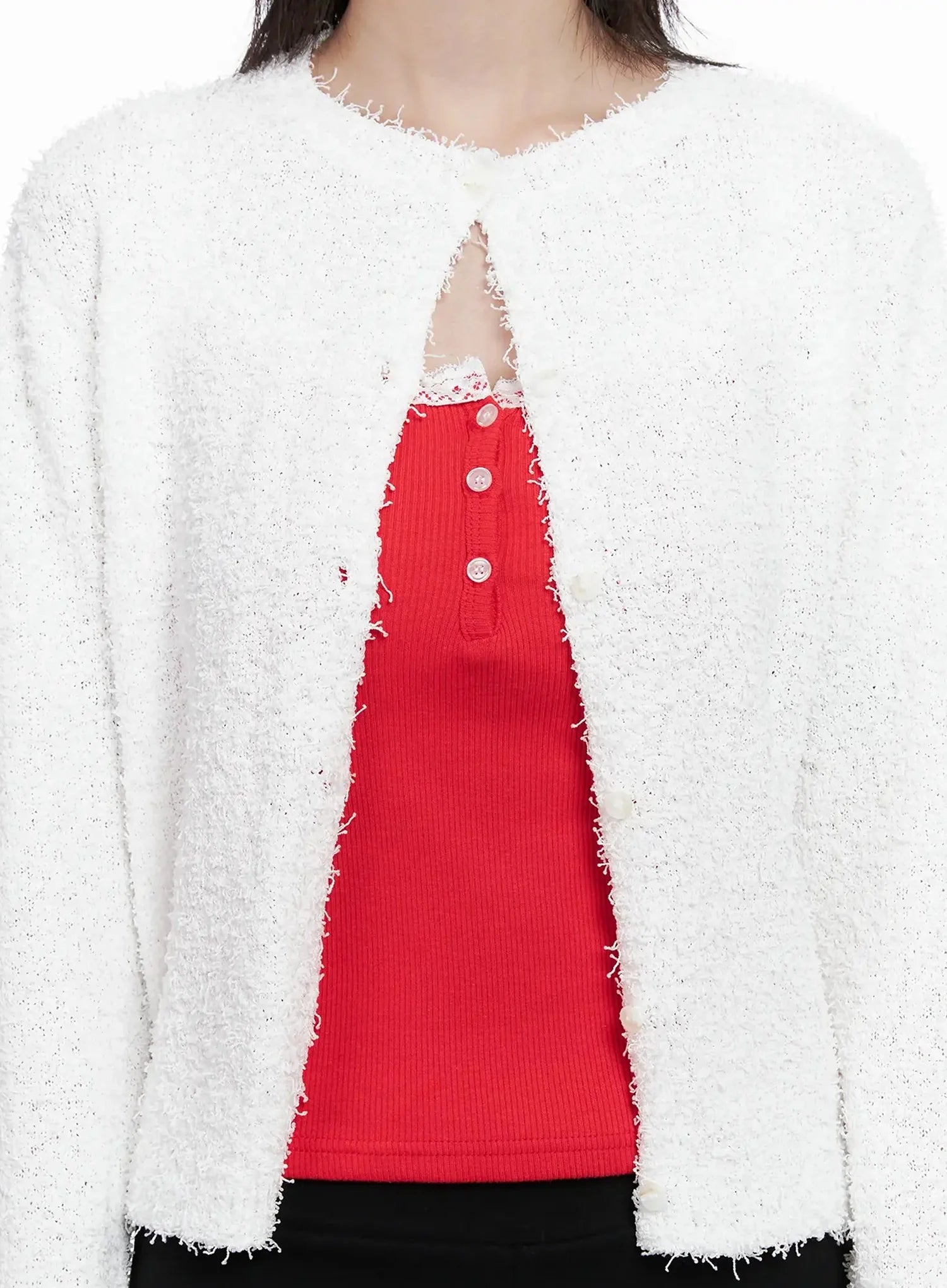 Textured Knit Cardigan IS508