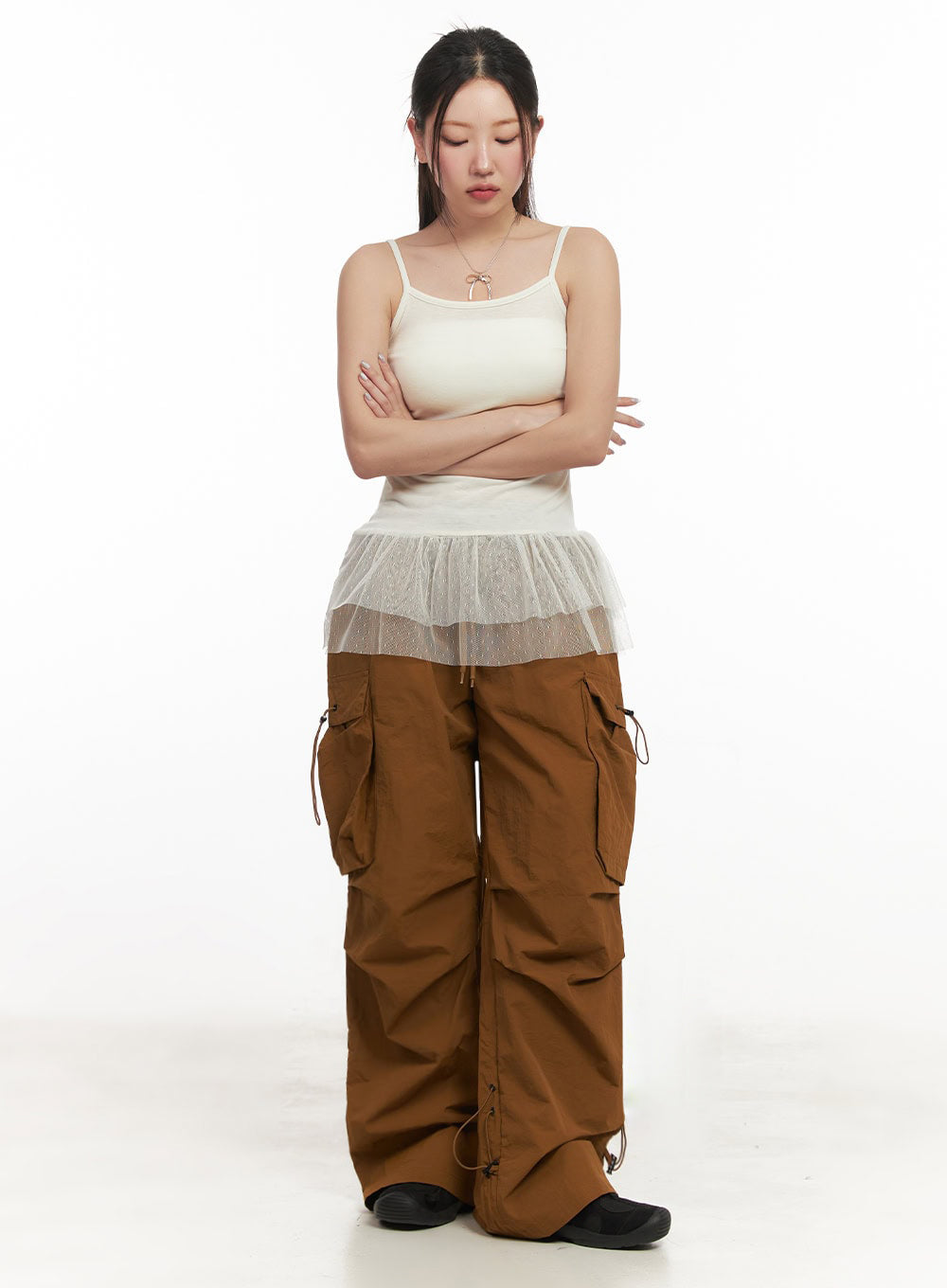 Polka-Dot Layering Skirt Cami Top IM525