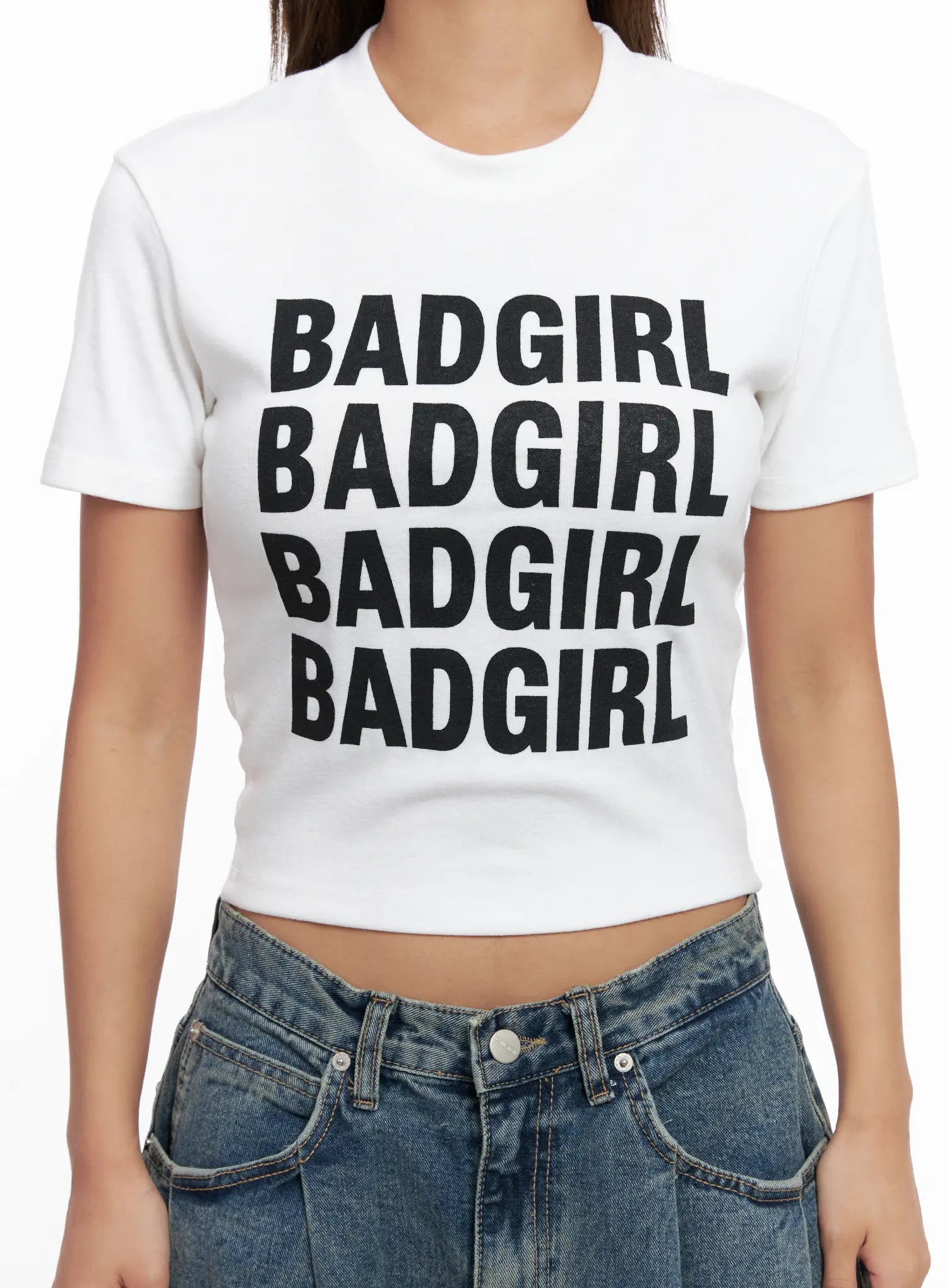 Badgirl Graphic Crop Top Tee CS524