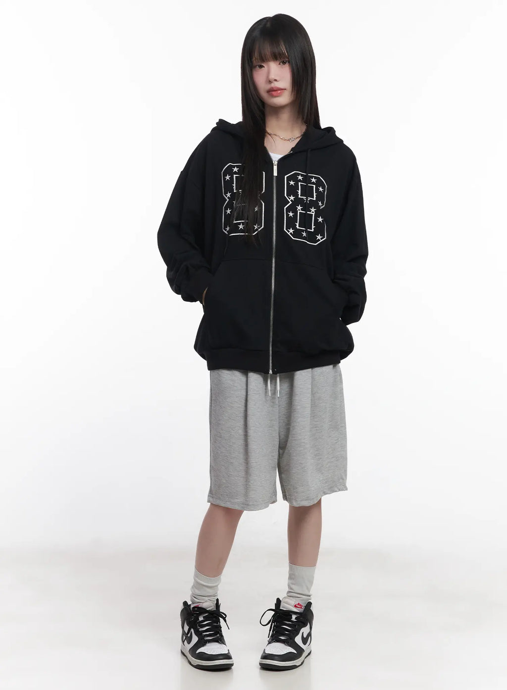 "88" Oversized Zip-Up Hoodie CU519