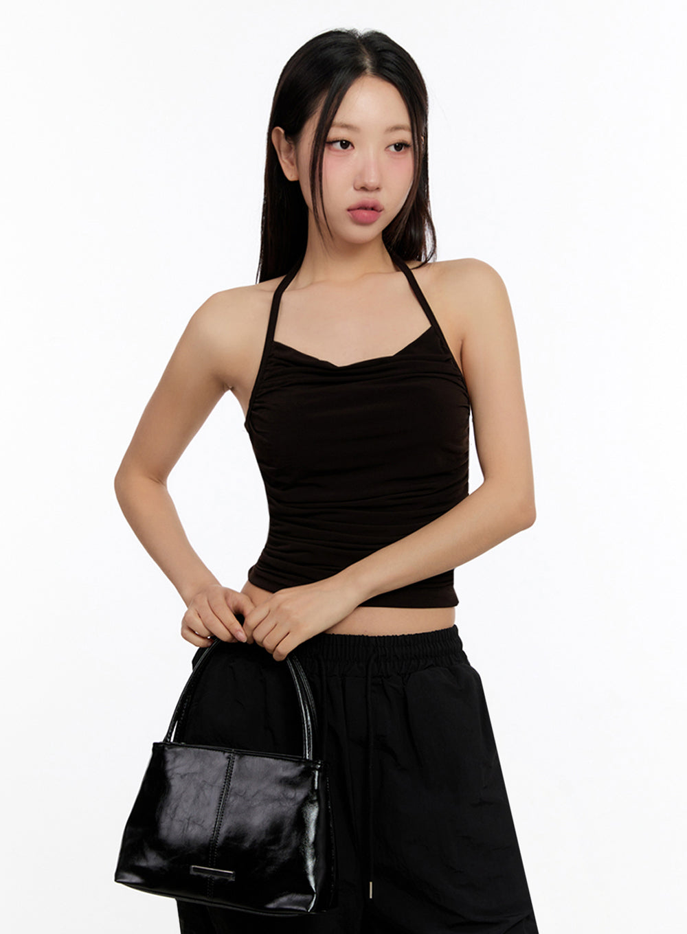 Faux Leather Square Shoulder Bag IU509