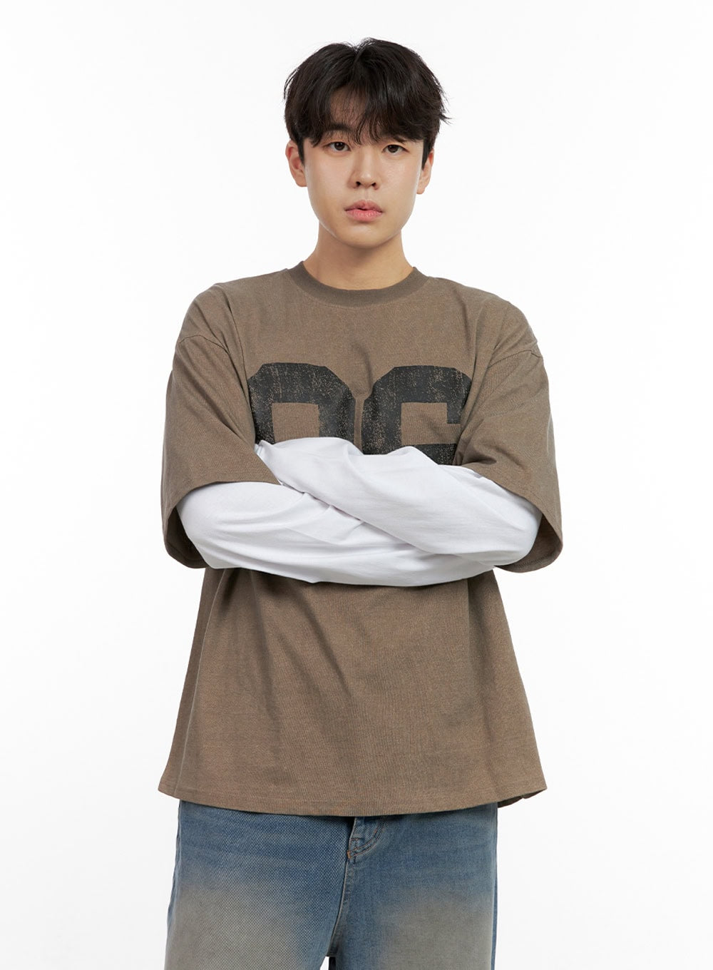 Men's Oversize Fit Round Neck Cotton Tee IN422