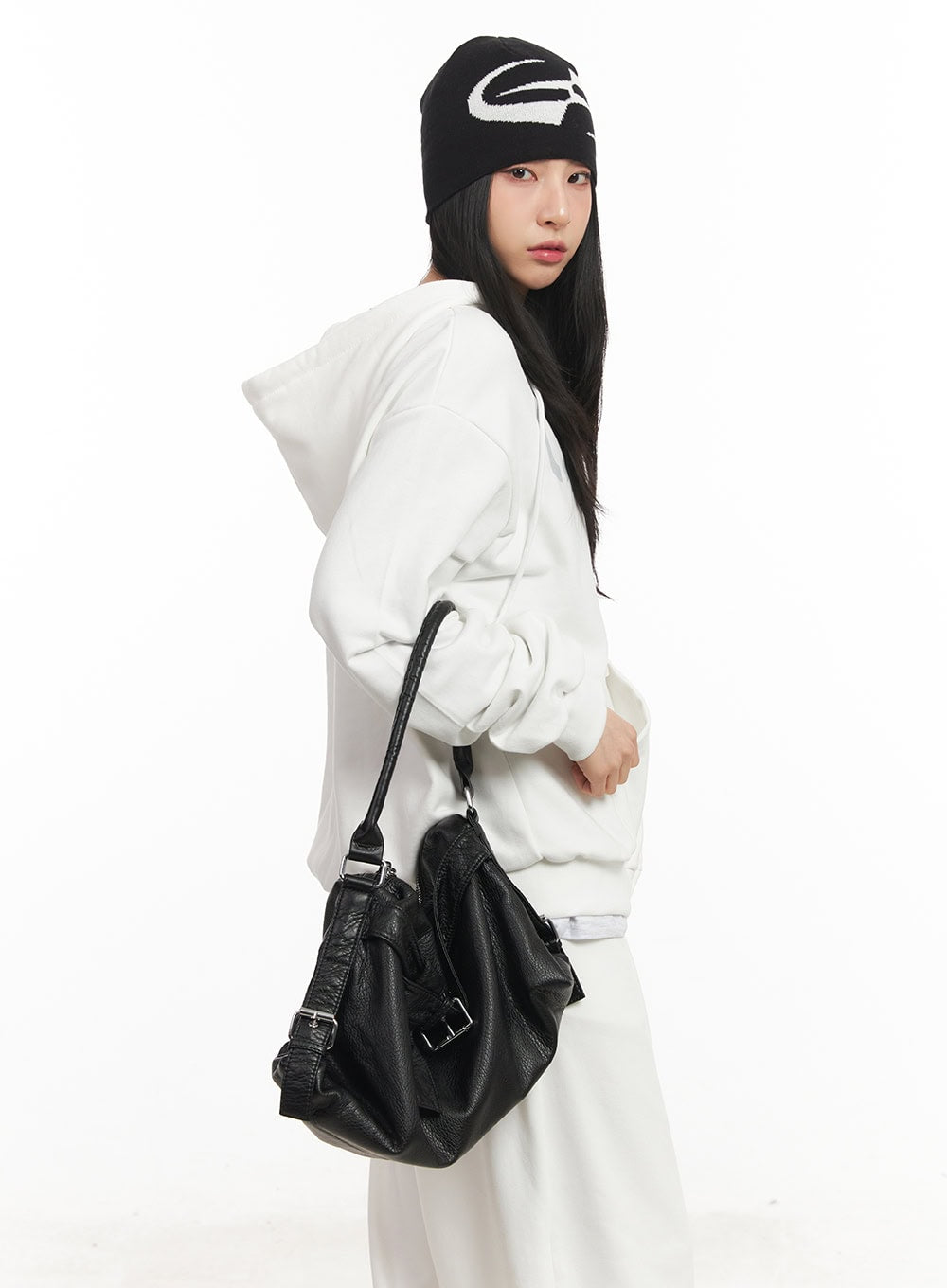 Buckle Faux-Leather Shoulder Bag CM503