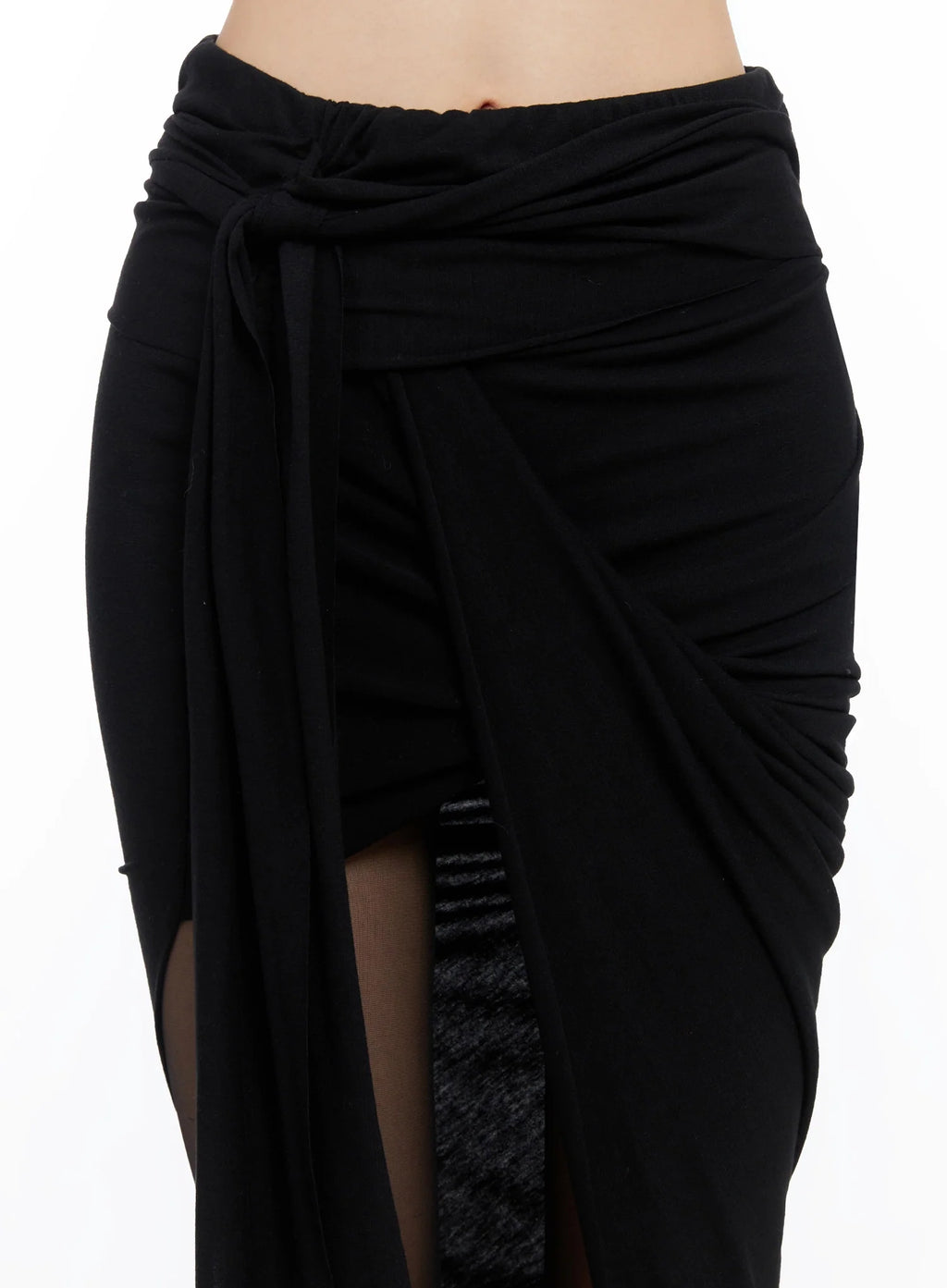 Asymmetrical Slit Midi Skirt CO516