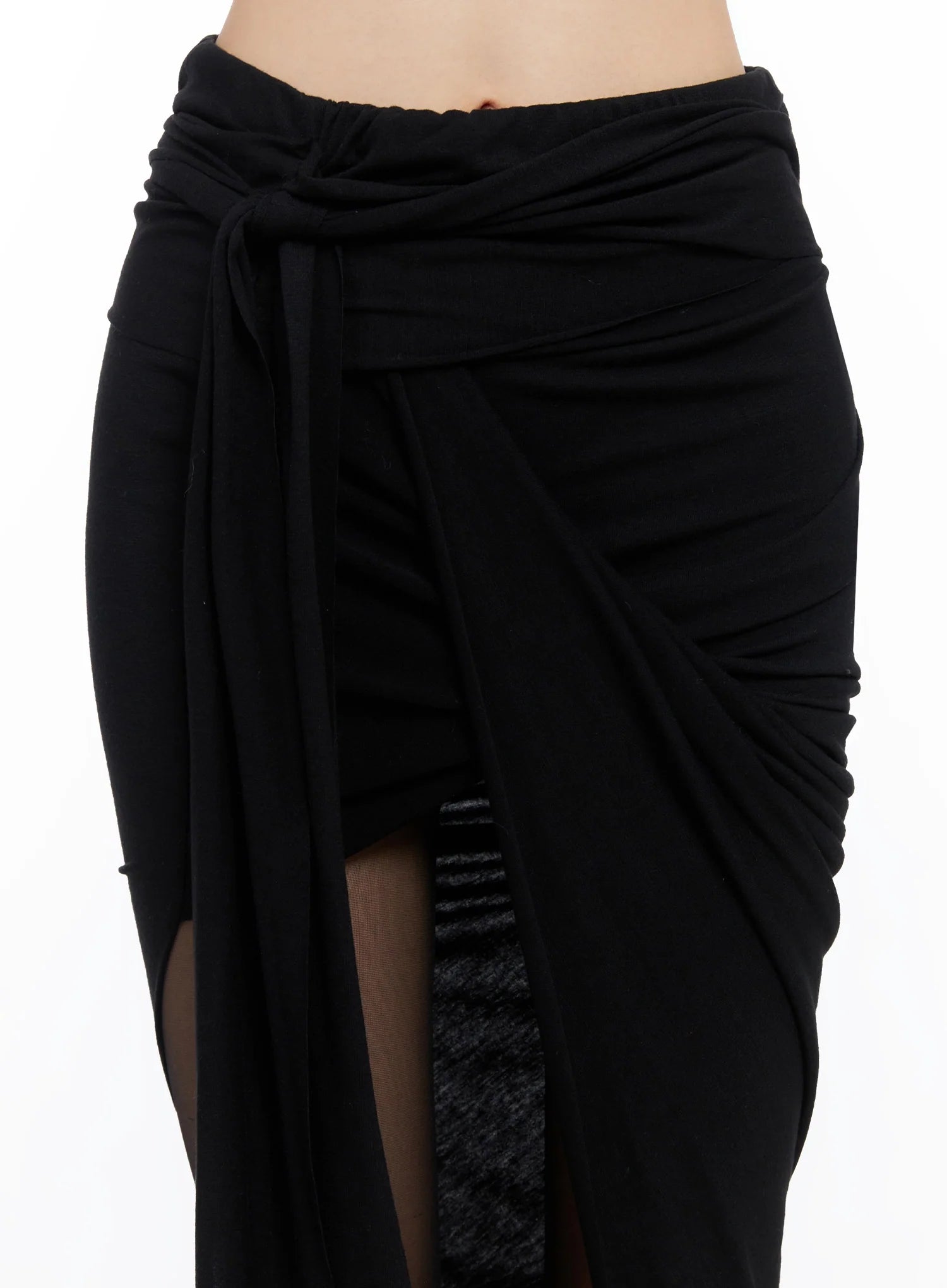 Asymmetrical Slit Midi Skirt CO516