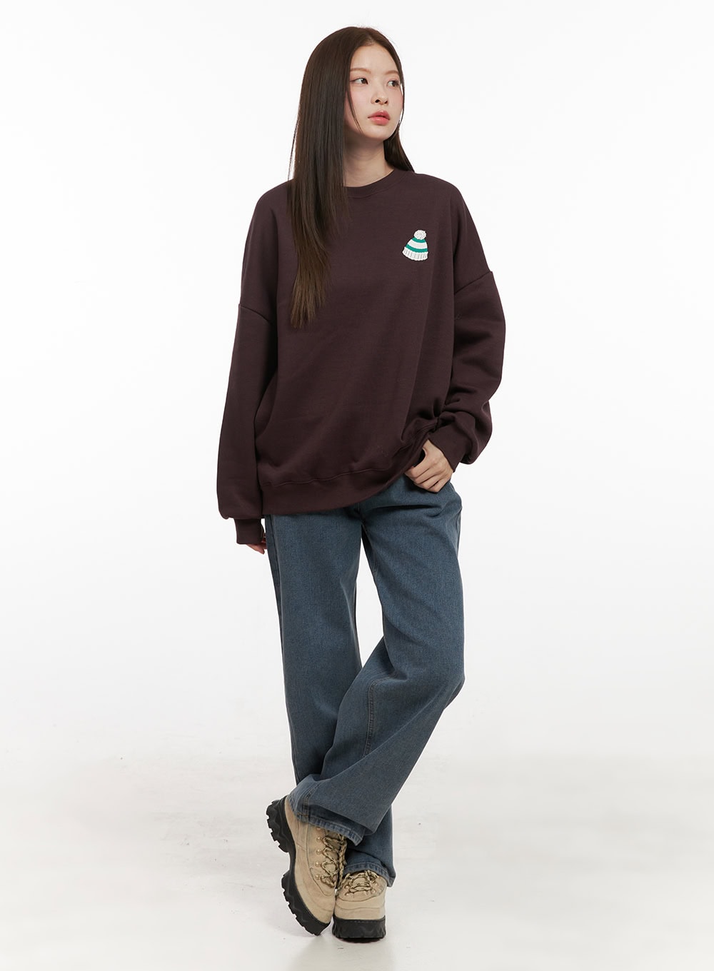 Loose-Fit Graphic Bear Crew Neck OD412