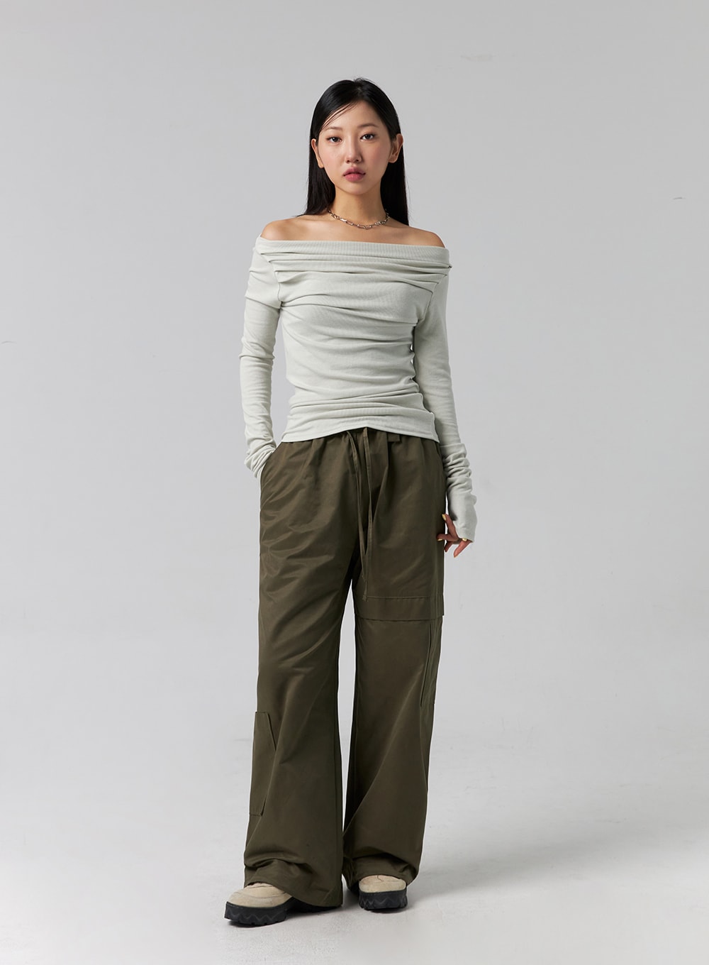 Off-Shoulder Long Sleeve Tee CG329