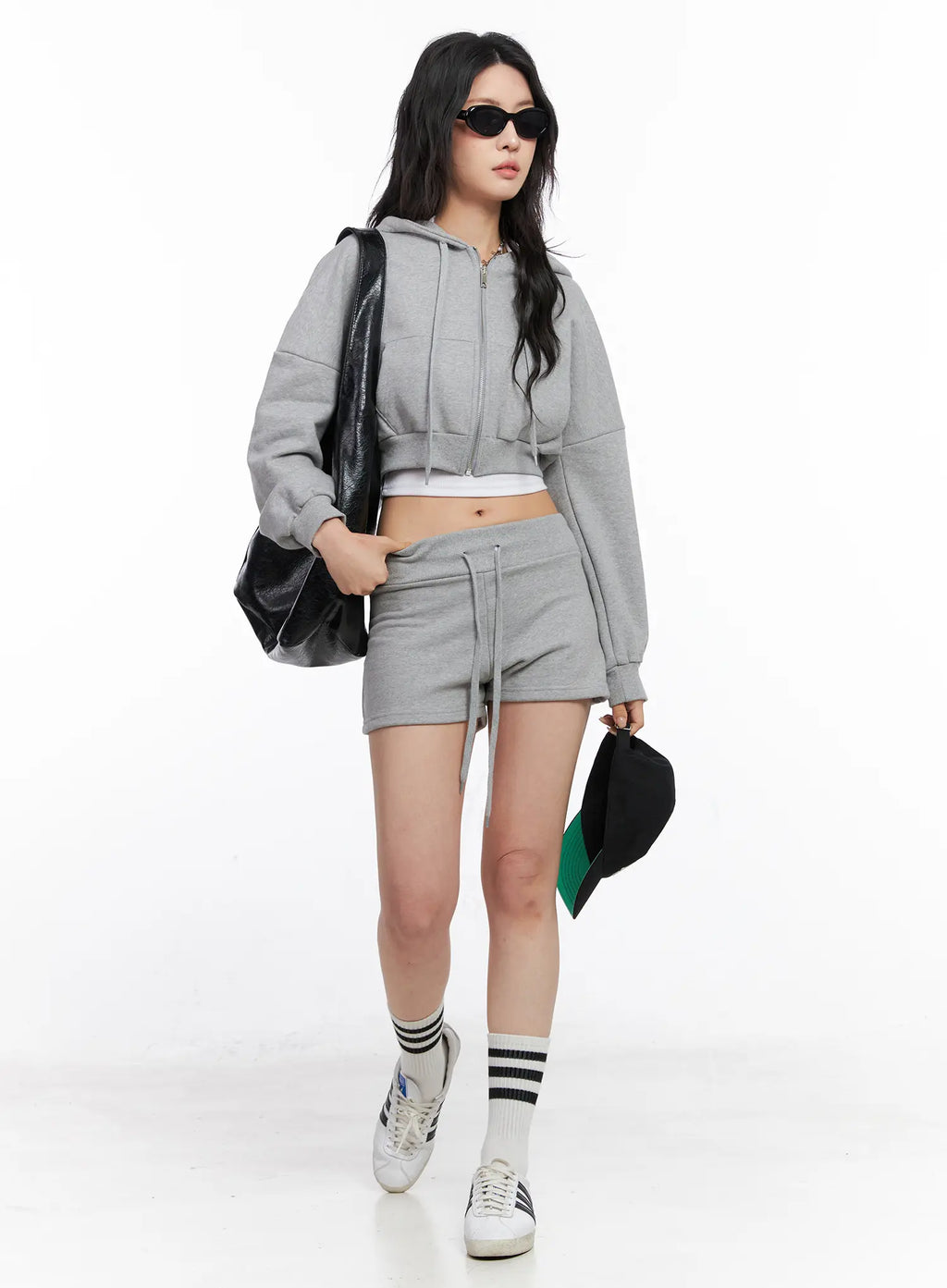 Basic Cropped Zip Hoodie CO507