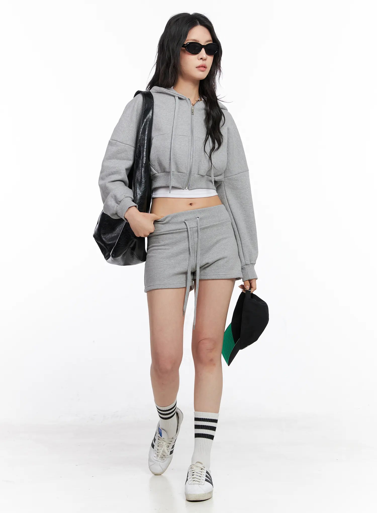 Basic Cropped Zip Hoodie CO507