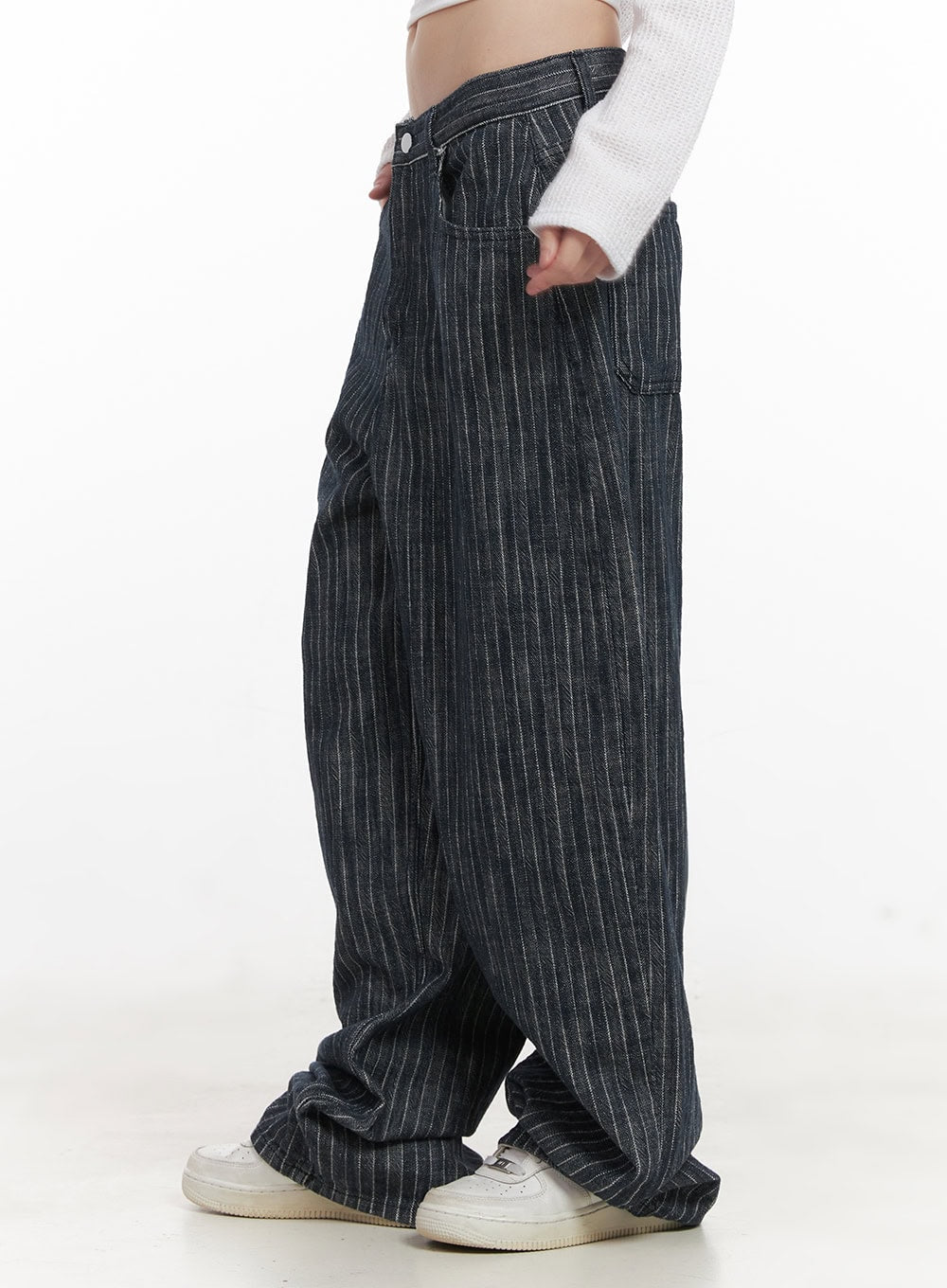 Esther Striped Wide-Fit Baggy Jeans CJ528