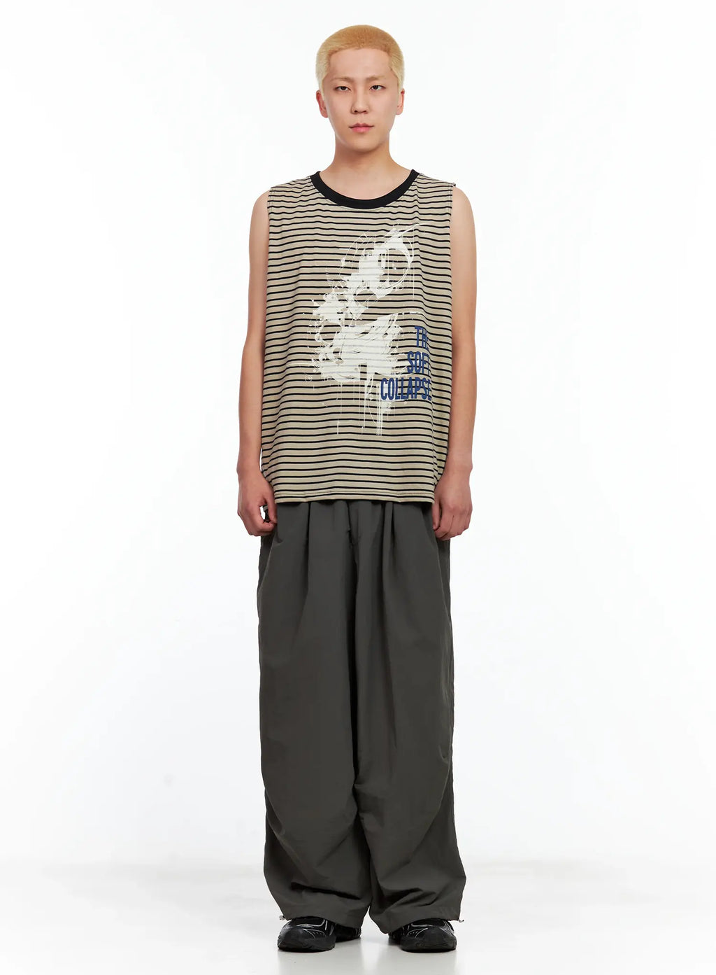 Men's Striped Sleeveless Tee IL511