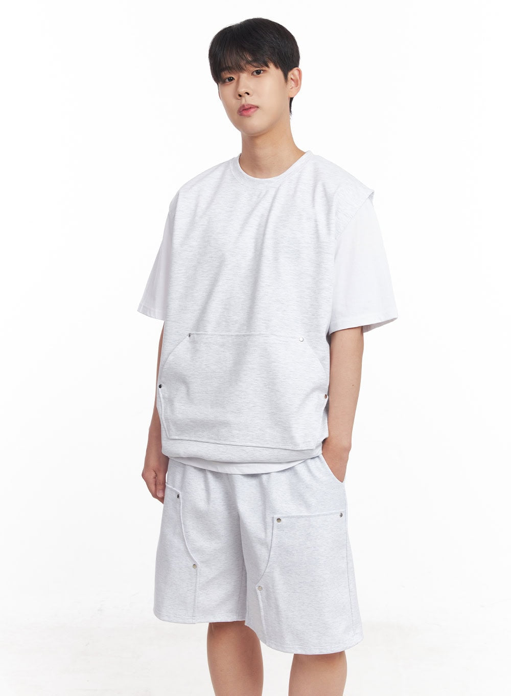 Men's Loose-Fit Cotton Pocketed Vest IY522