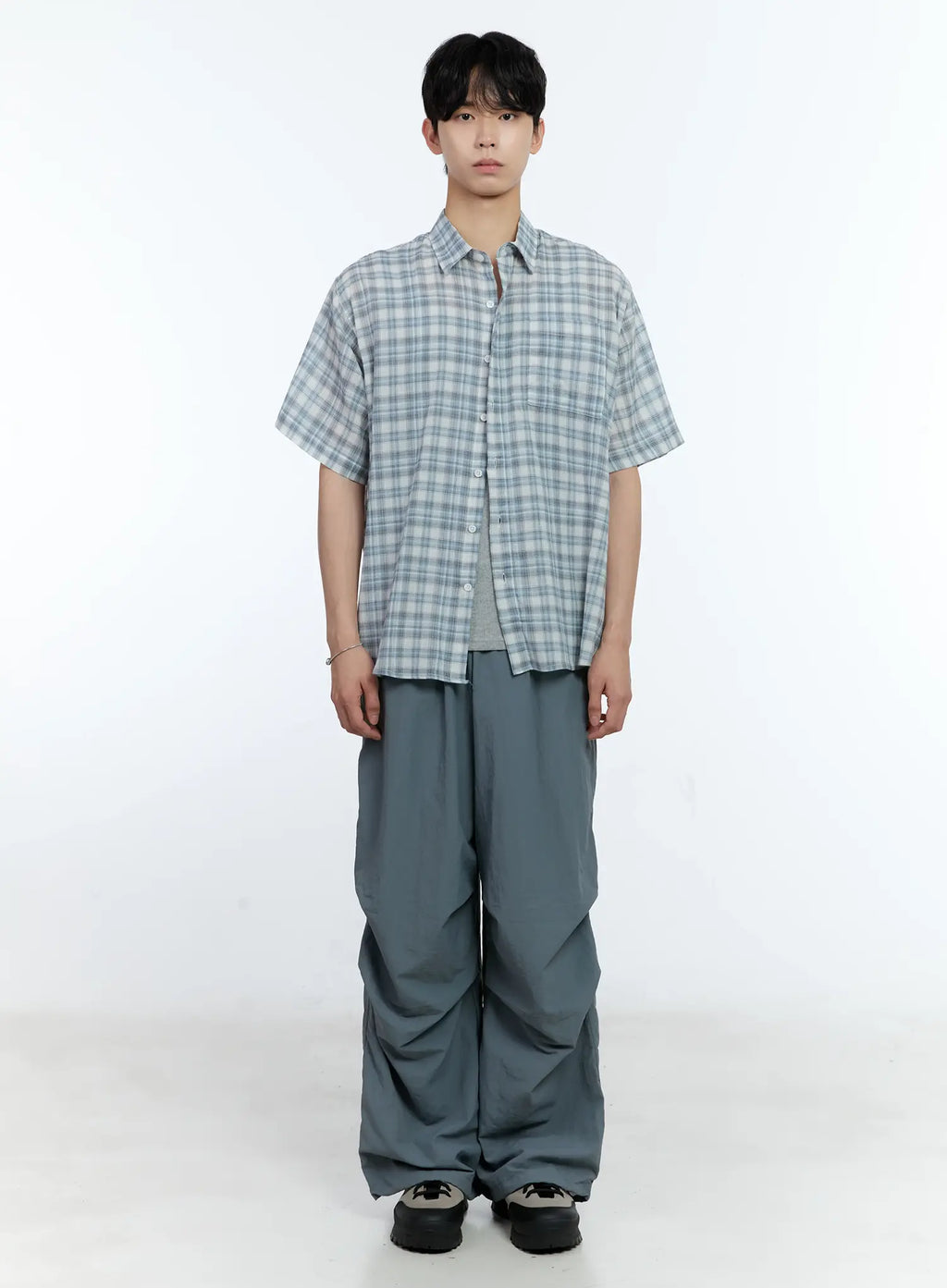 Men's Checkered Button-Up Shirt IG501