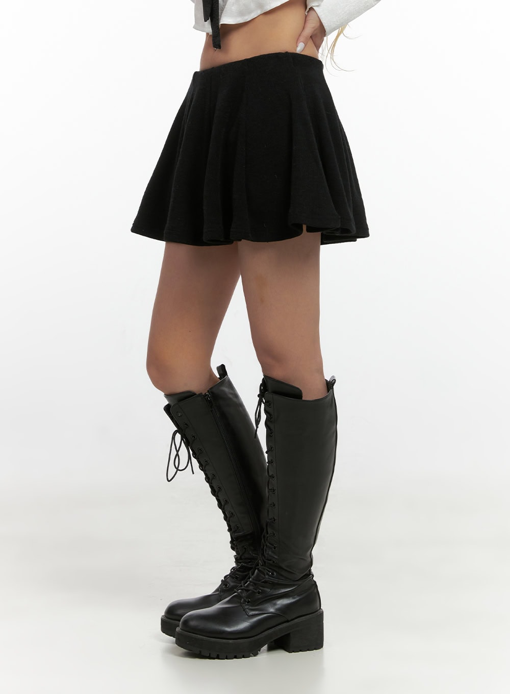 Chic Flared Polyester Mini Skirt CS425